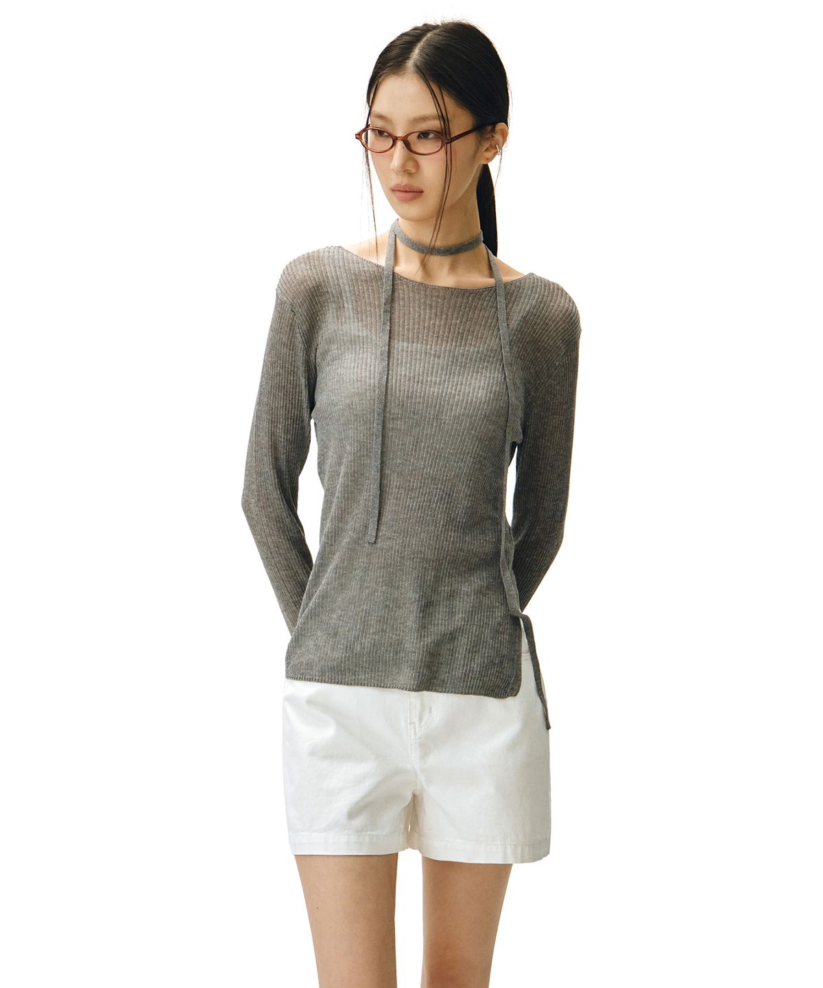 데케트 우먼(DECET WOMEN) Signature Denim Shorts DCWPT007Ivory