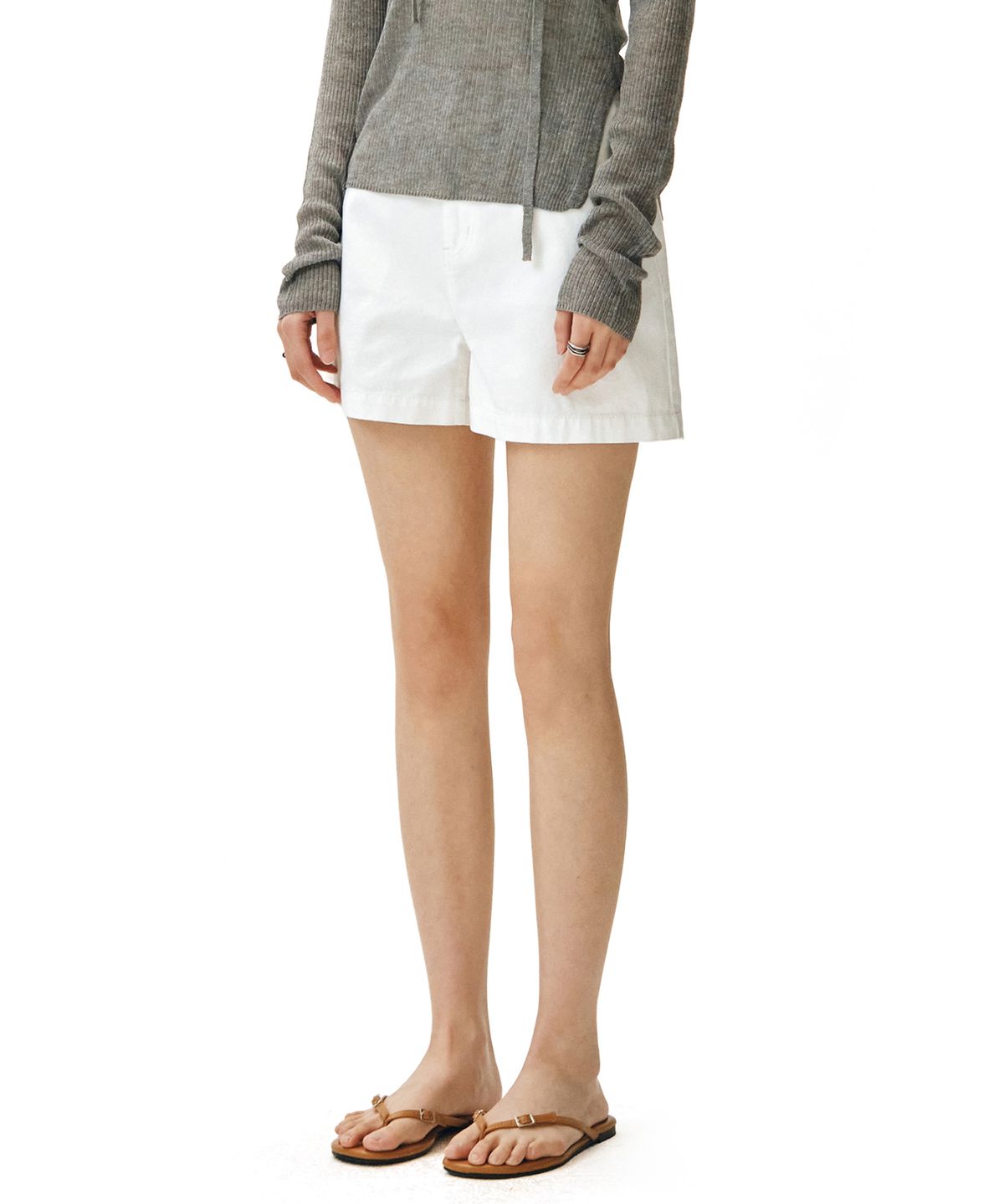 데케트 우먼(DECET WOMEN) Signature Denim Shorts DCWPT007Ivory