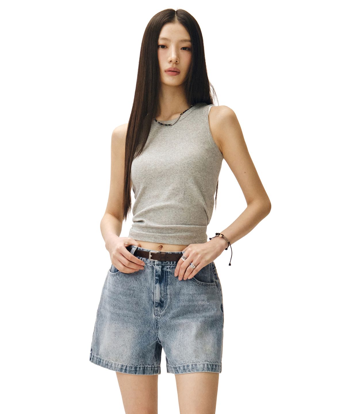 데케트 우먼(DECET WOMEN) Signature Denim Shorts DCWPT007LBlueB