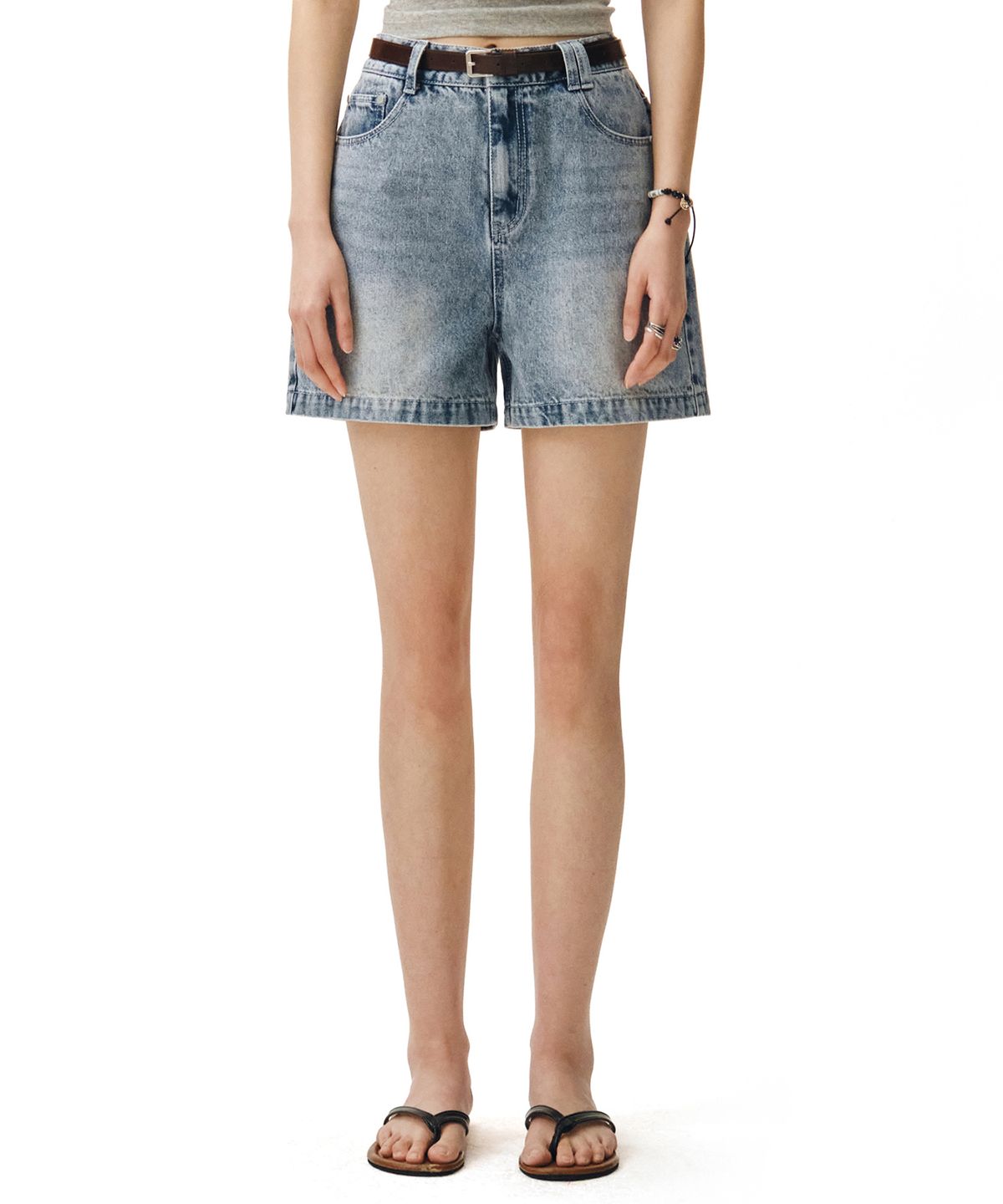 데케트 우먼(DECET WOMEN) Signature Denim Shorts DCWPT007LBlueB
