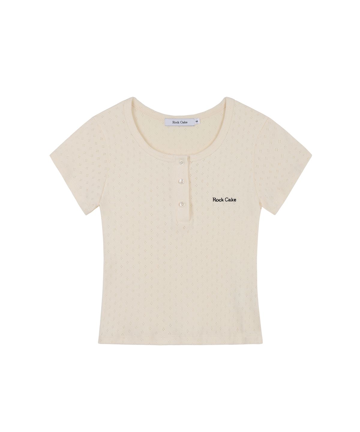 락케이크(ROCKCAKE) Soft Punching Button Top - Cream