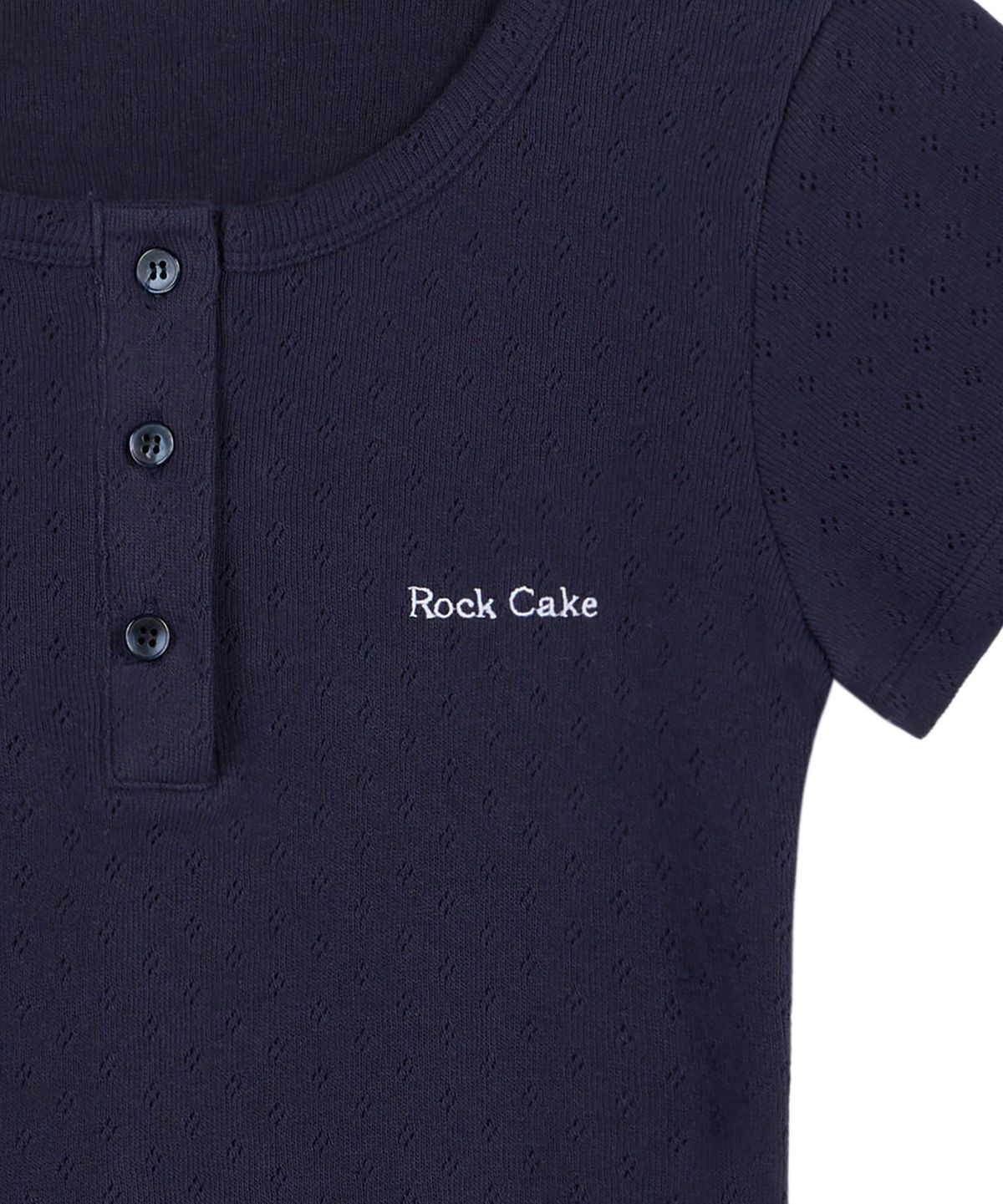 락케이크(ROCKCAKE) Soft Punching Button Top - Navy