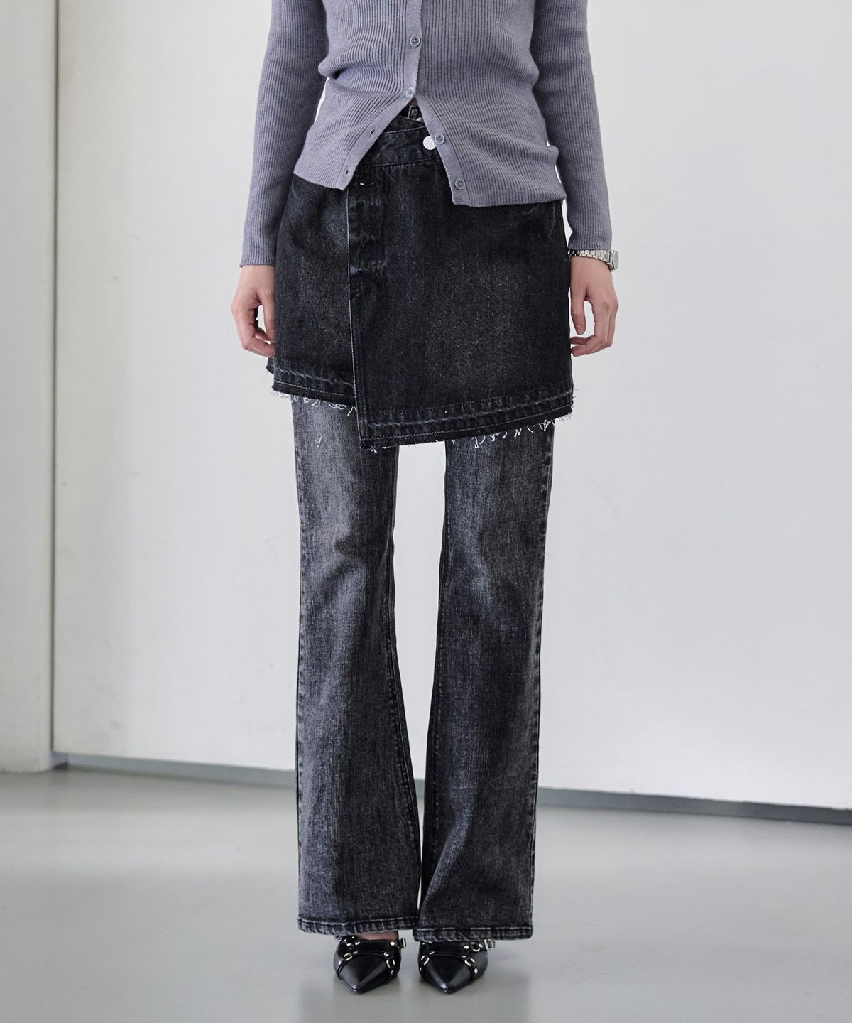 데케트 우먼(DECET WOMEN) Wrap Skirt DCSK005Black