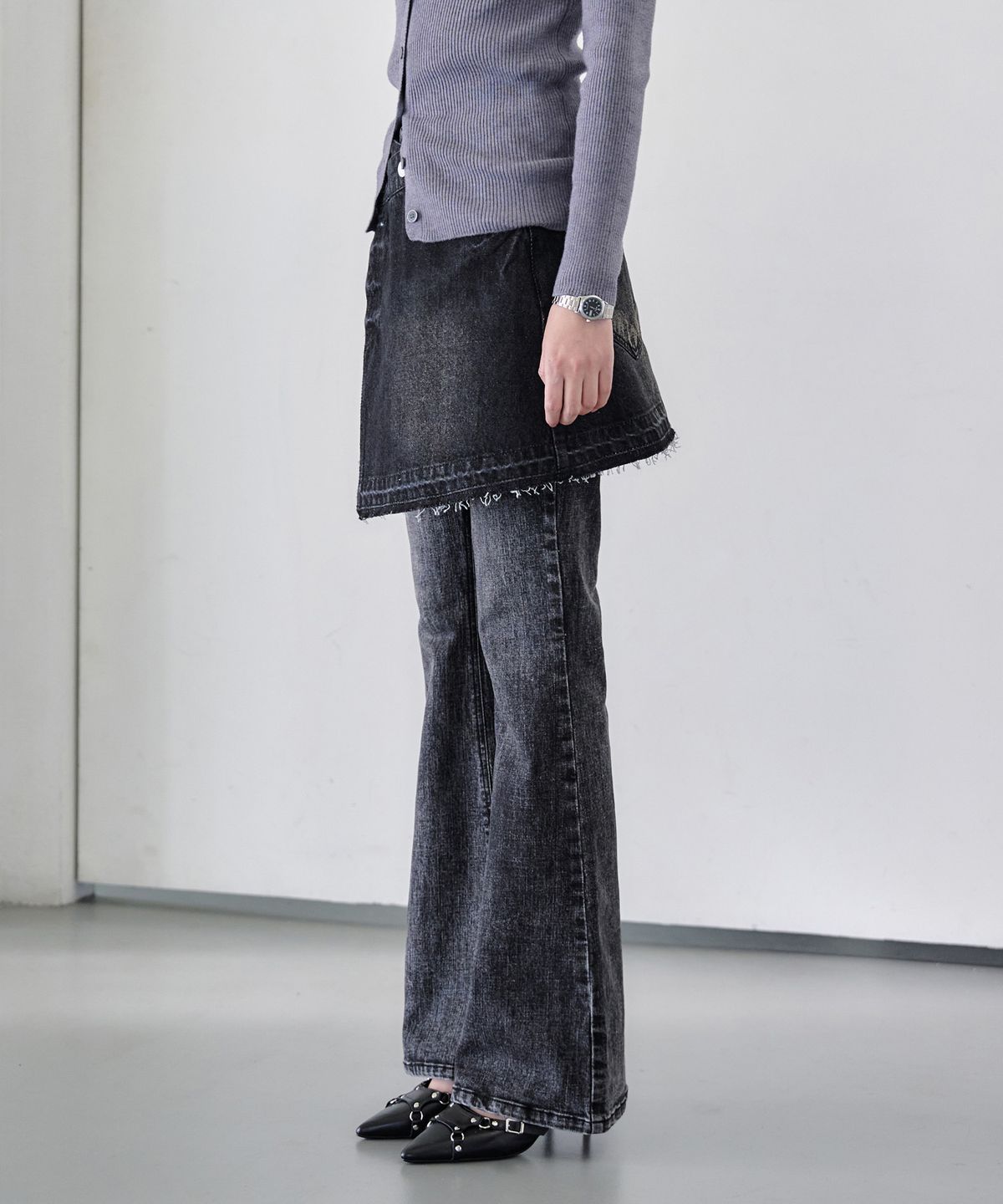 데케트 우먼(DECET WOMEN) Wrap Skirt DCSK005Black