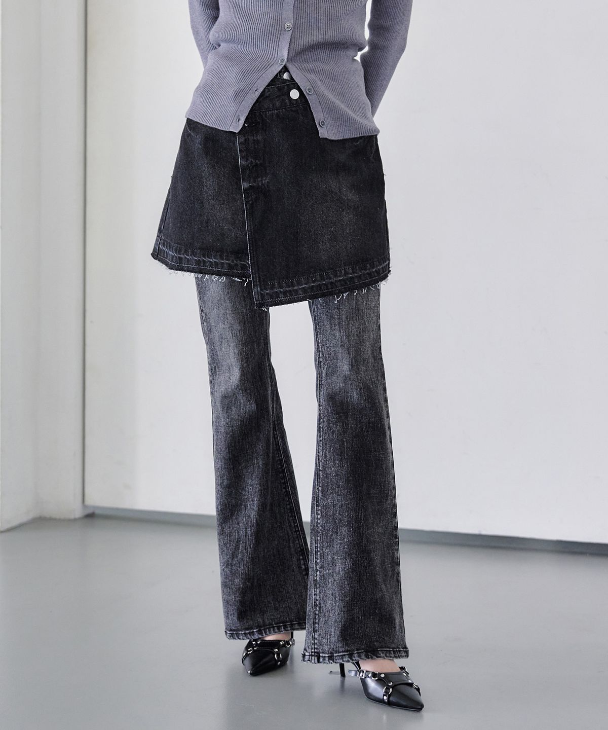 데케트 우먼(DECET WOMEN) Wrap Skirt DCSK005Black