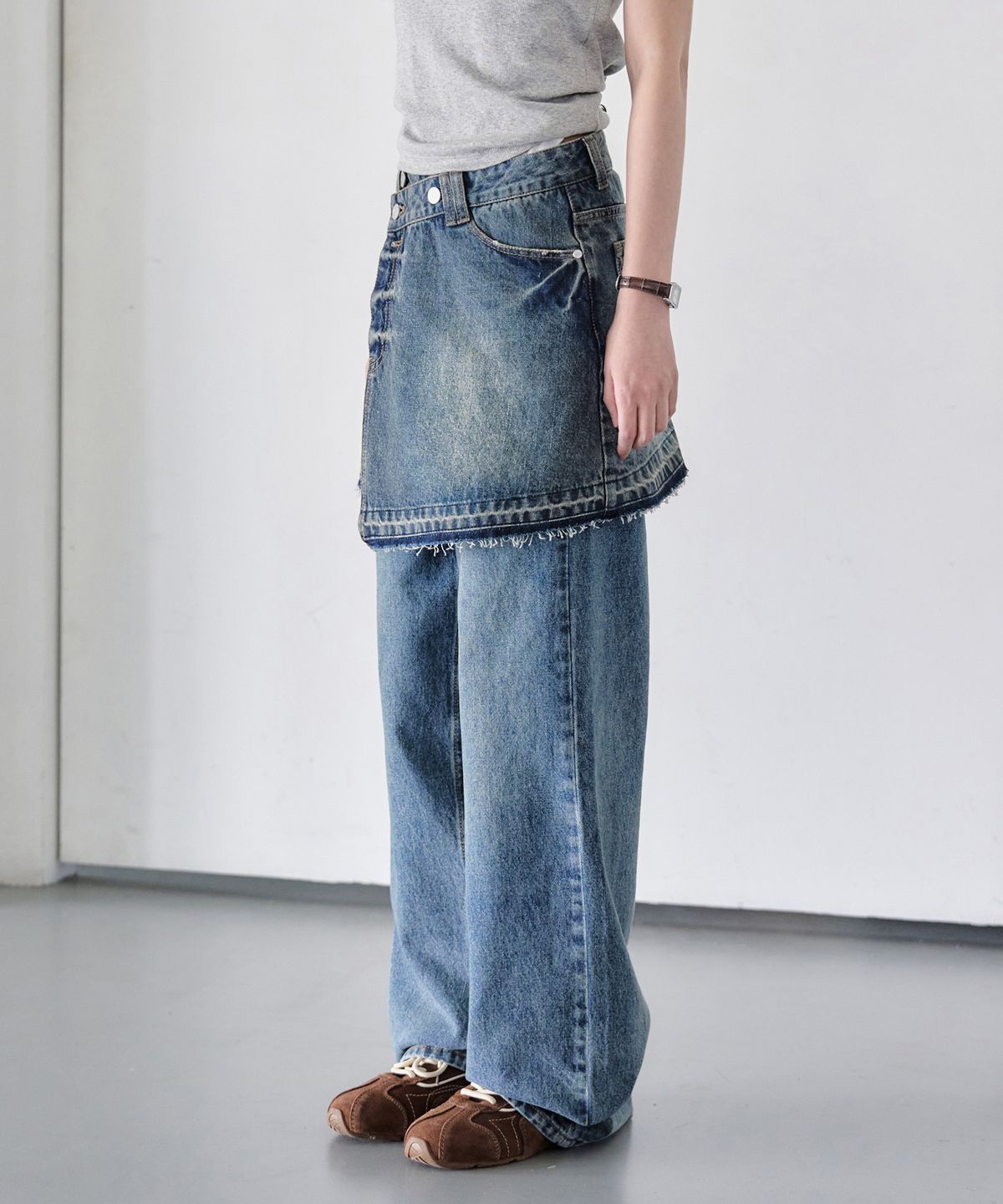 데케트 우먼(DECET WOMEN) Wrap Skirt DCSK005Blue