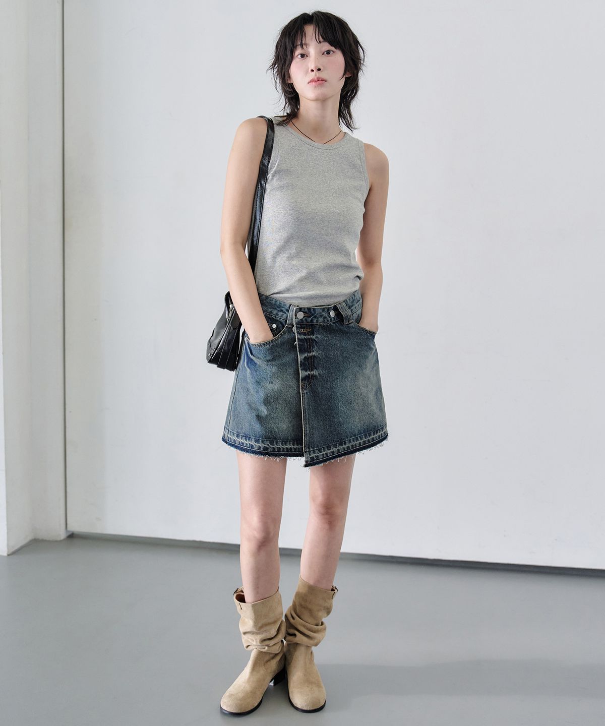 데케트 우먼(DECET WOMEN) Wrap Skirt DCSK005Blue
