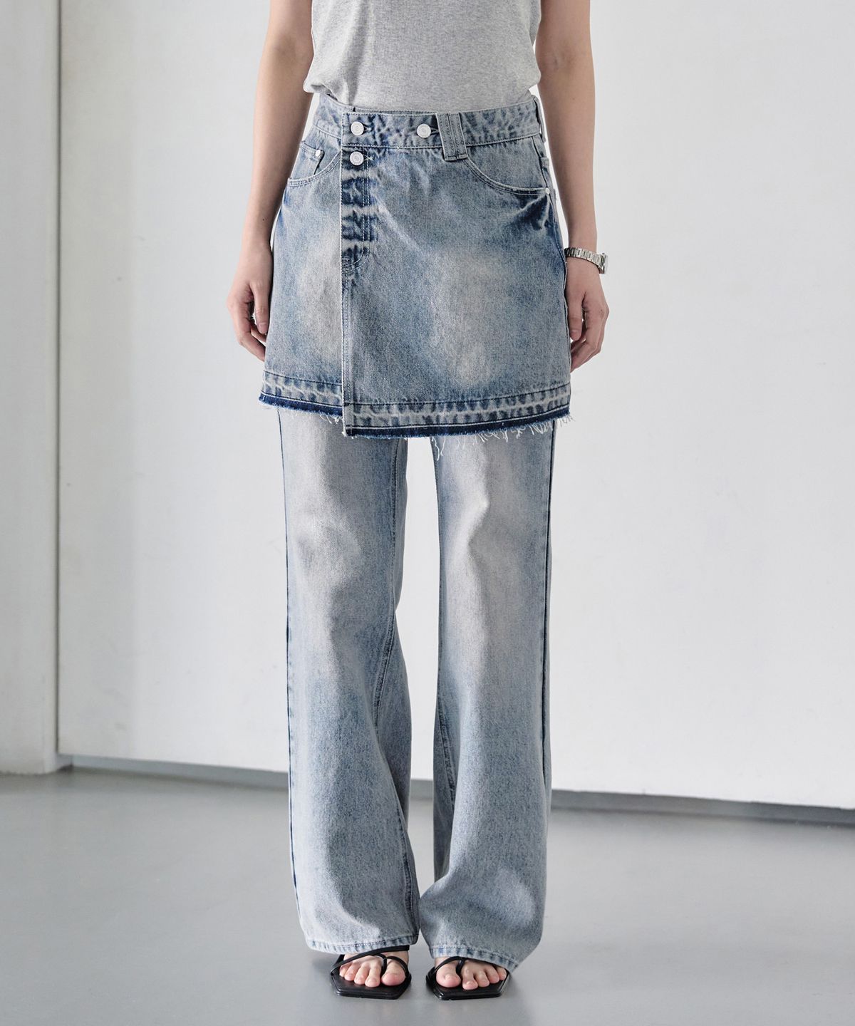 데케트 우먼(DECET WOMEN) Wrap Skirt DCSK005LBlue