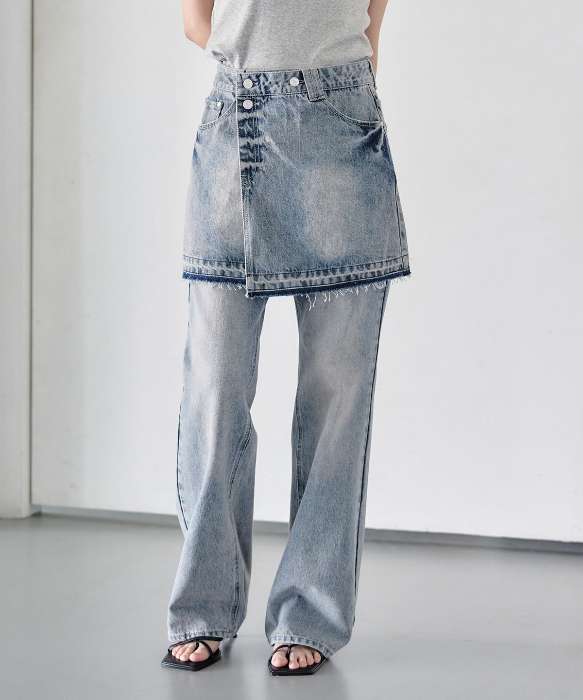 데케트 우먼(DECET WOMEN) Wrap Skirt DCSK005LBlue