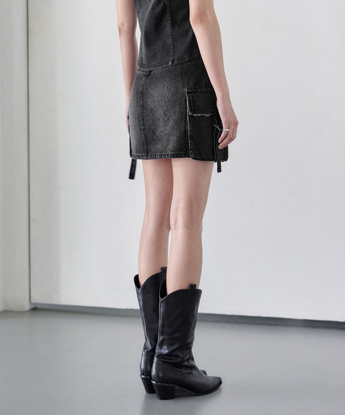 데케트 우먼(DECET WOMEN) Cargo Mini Skirt DCSK004BlackA