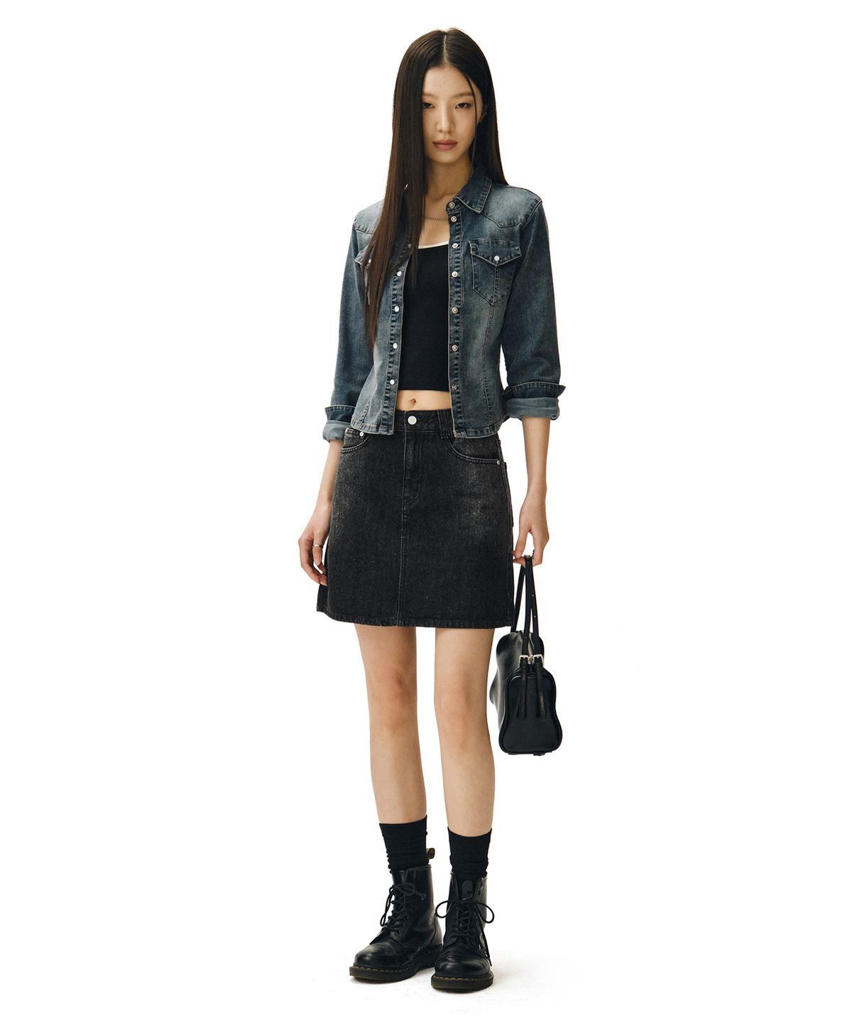 데케트 우먼(DECET WOMEN) Signature Mini Skirt DCSK001BlackA