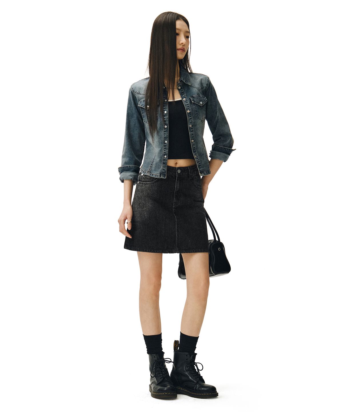 데케트 우먼(DECET WOMEN) Signature Mini Skirt DCSK001BlackA