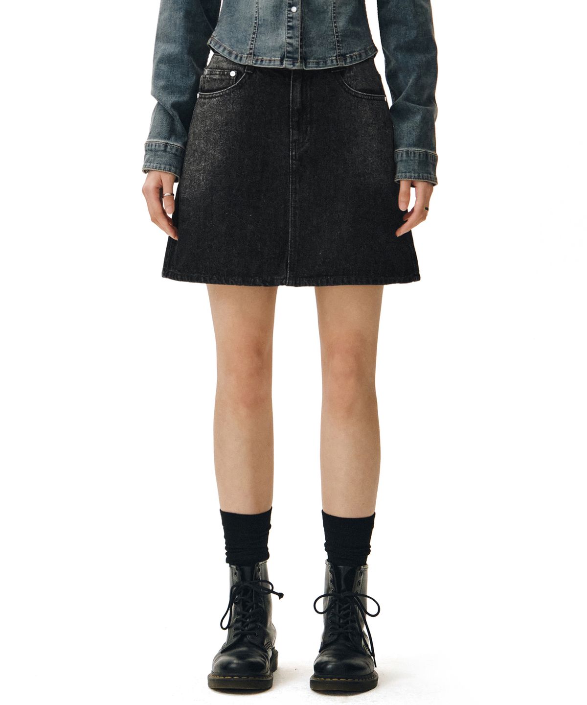 데케트 우먼(DECET WOMEN) Signature Mini Skirt DCSK001BlackA