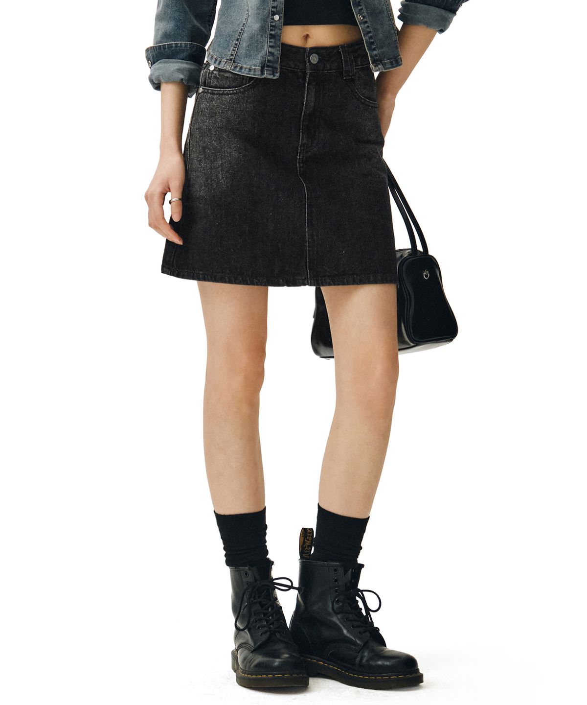 데케트 우먼(DECET WOMEN) Signature Mini Skirt DCSK001BlackA