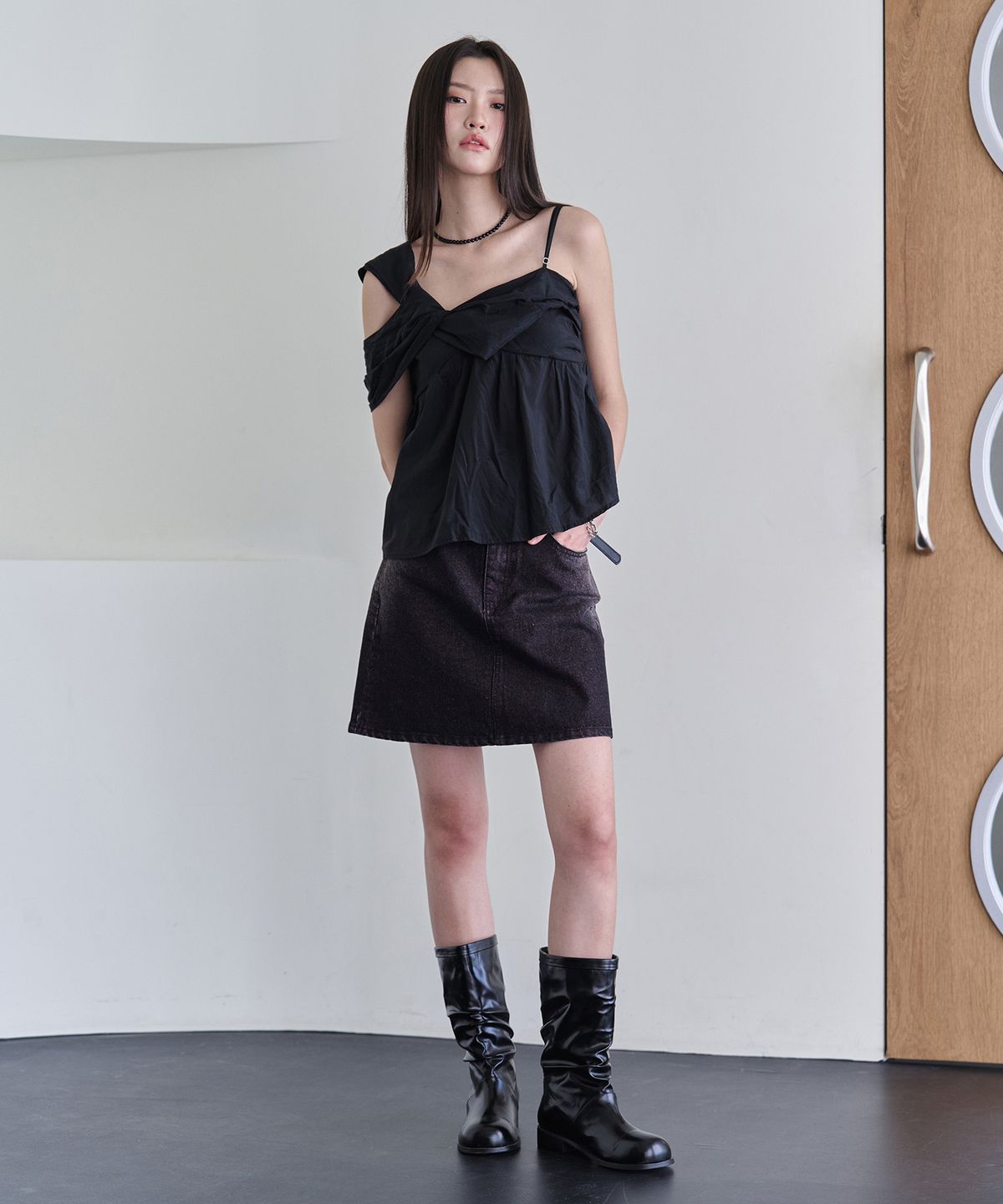 데케트 우먼(DECET WOMEN) Signature Mini Skirt DCSK001BlackPink