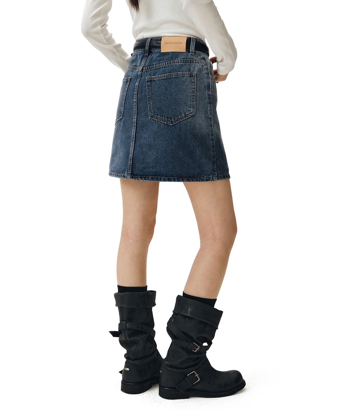 데케트 우먼(DECET WOMEN) Signature Mini Skirt DCSK001BlueA