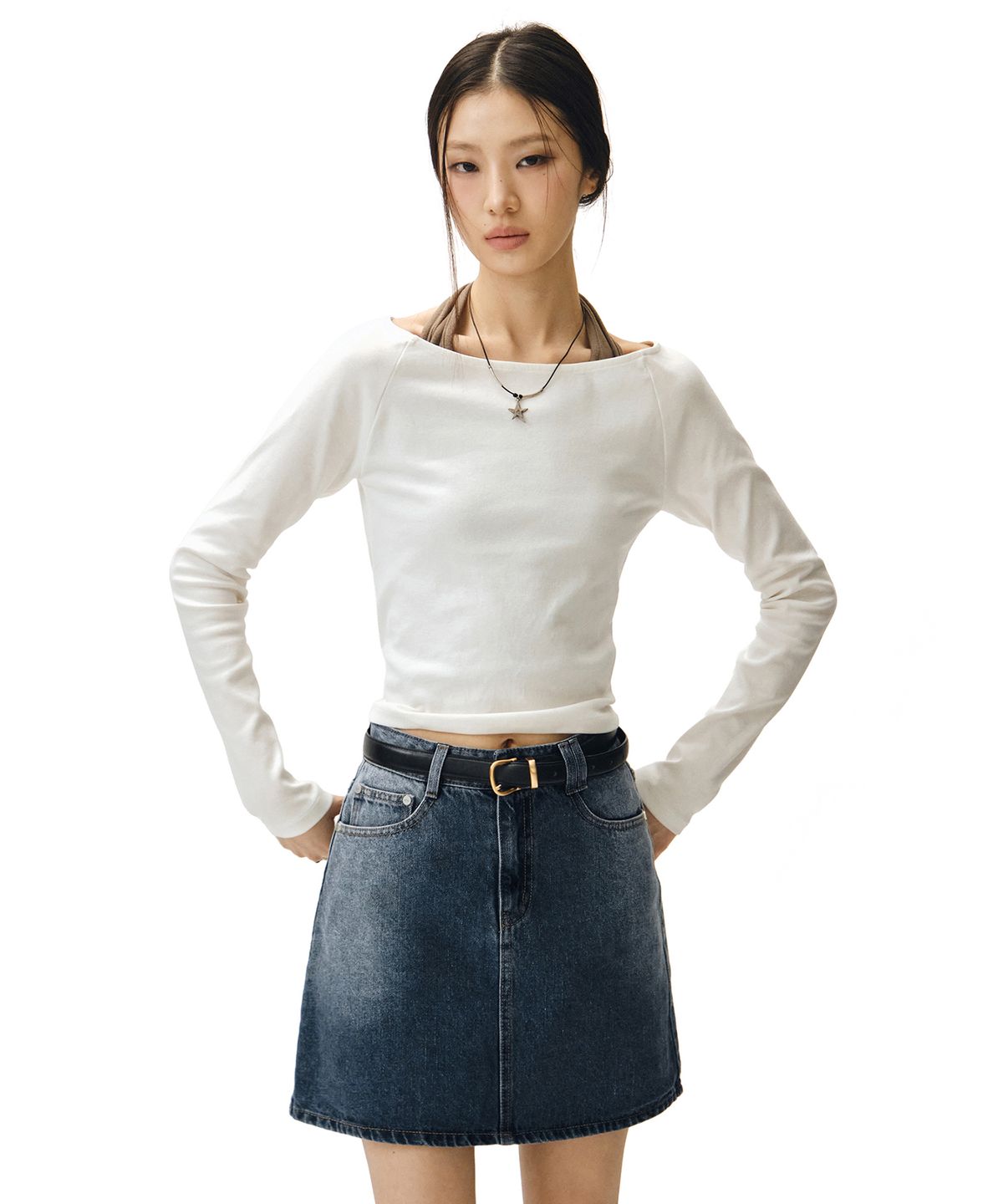데케트 우먼(DECET WOMEN) Signature Mini Skirt DCSK001BlueA