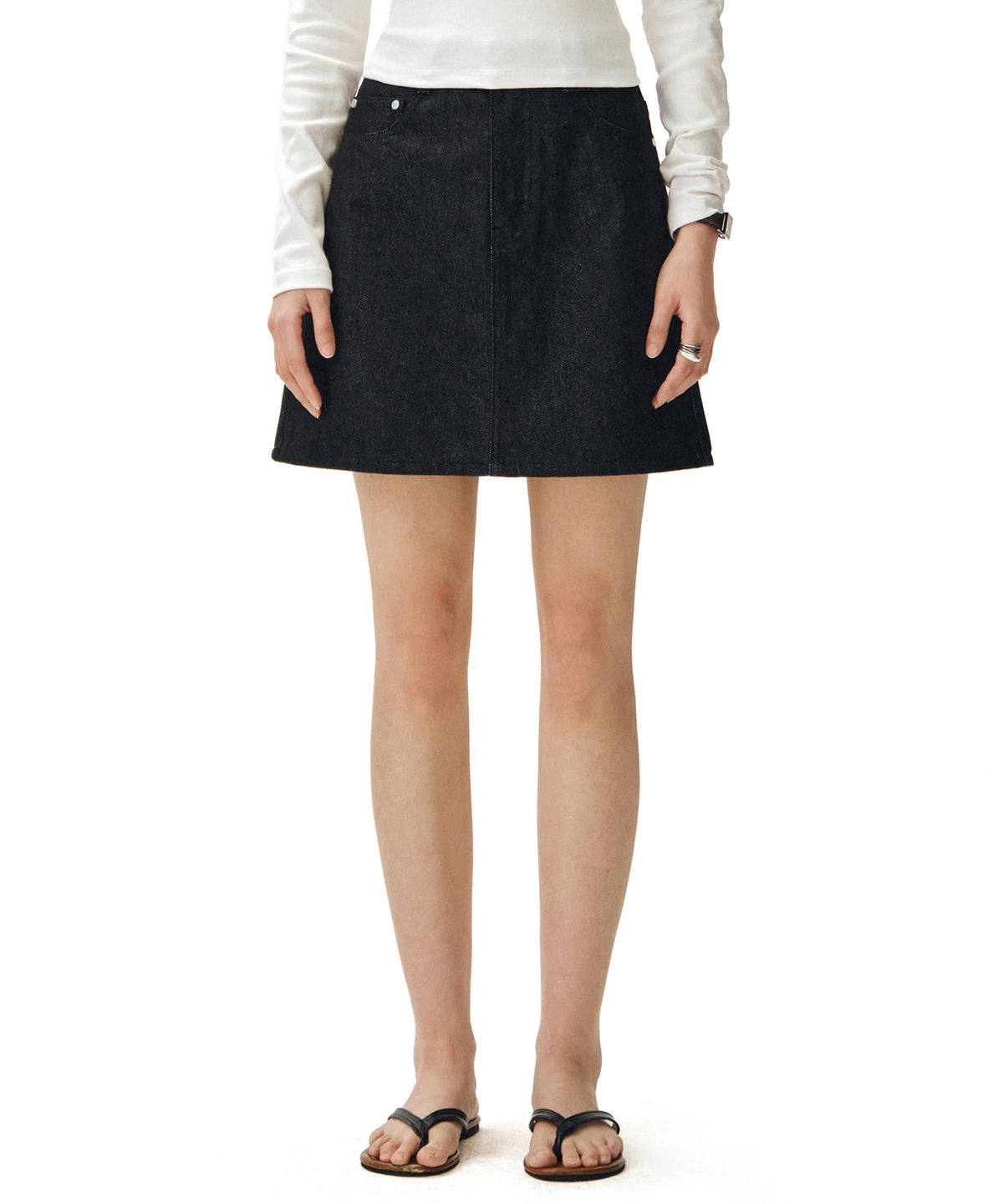 데케트 우먼(DECET WOMEN) Signature Mini Skirt DCSK001CPBlack
