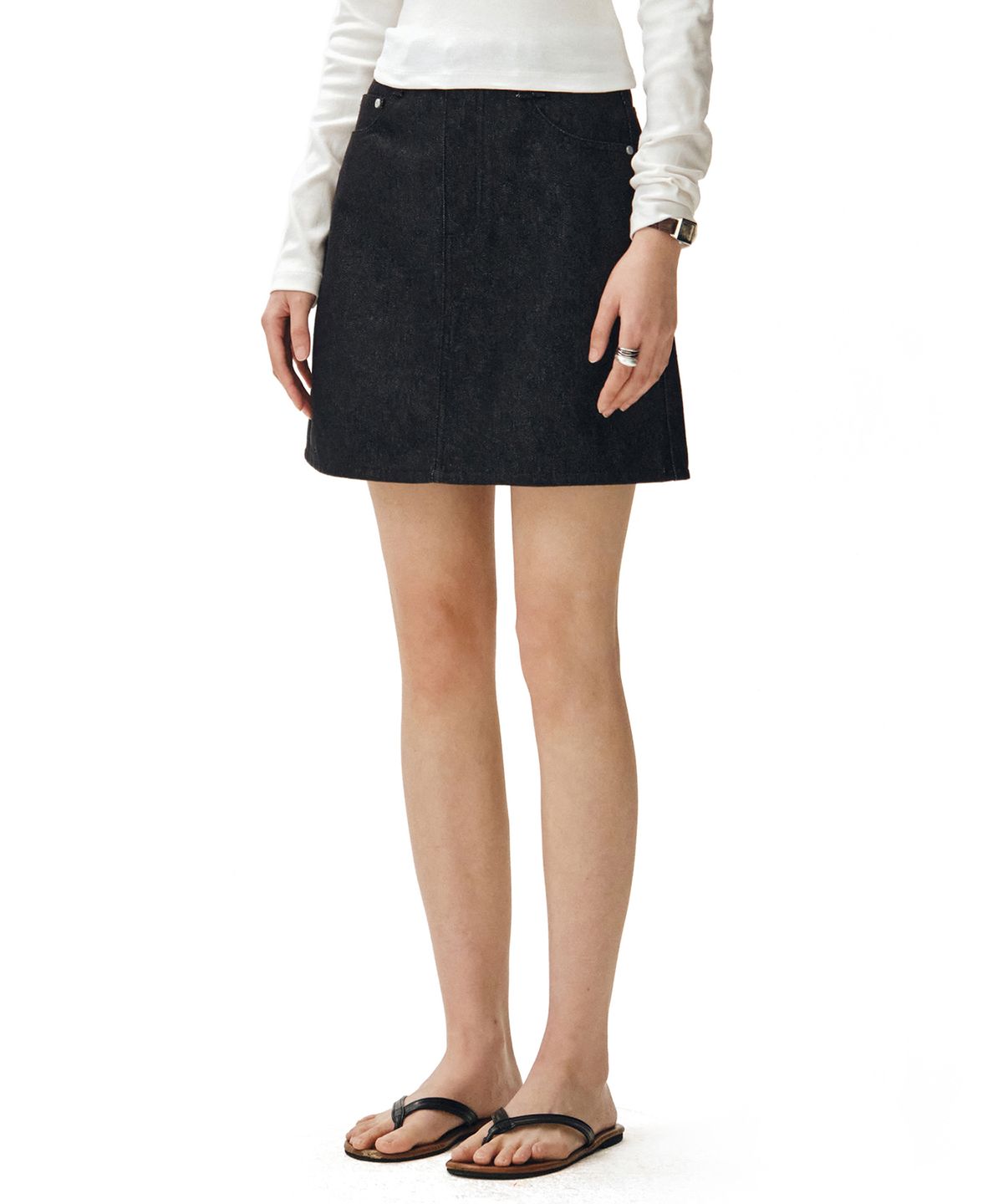 데케트 우먼(DECET WOMEN) Signature Mini Skirt DCSK001CPBlack