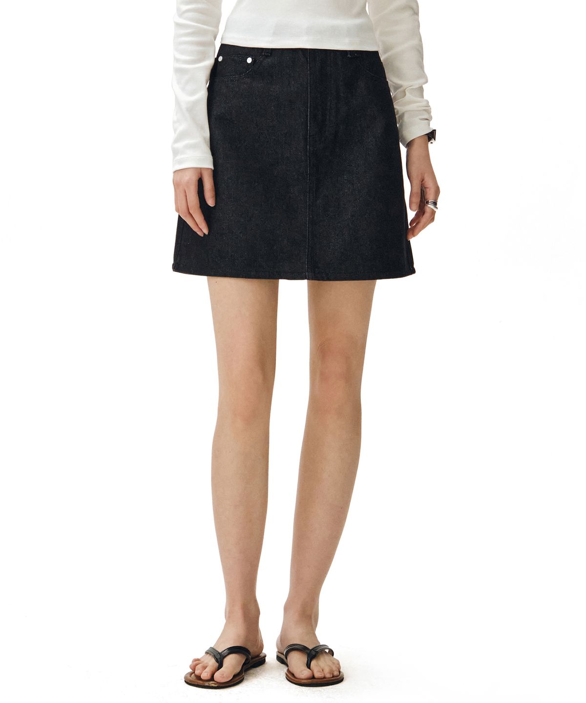 데케트 우먼(DECET WOMEN) Signature Mini Skirt DCSK001CPBlack