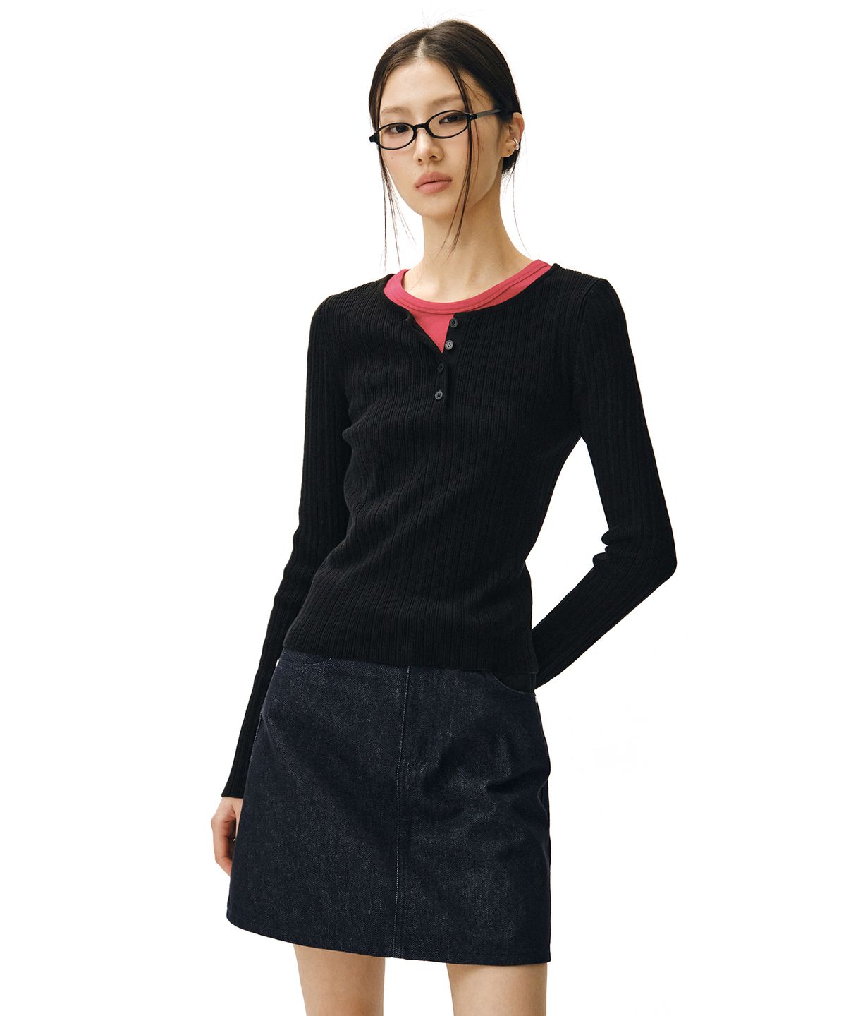 데케트 우먼(DECET WOMEN) Signature Mini Skirt DCSK001CPIndigo