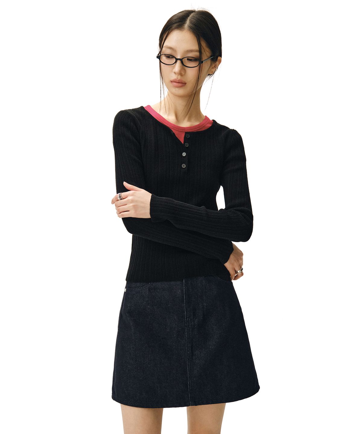 데케트 우먼(DECET WOMEN) Signature Mini Skirt DCSK001CPIndigo