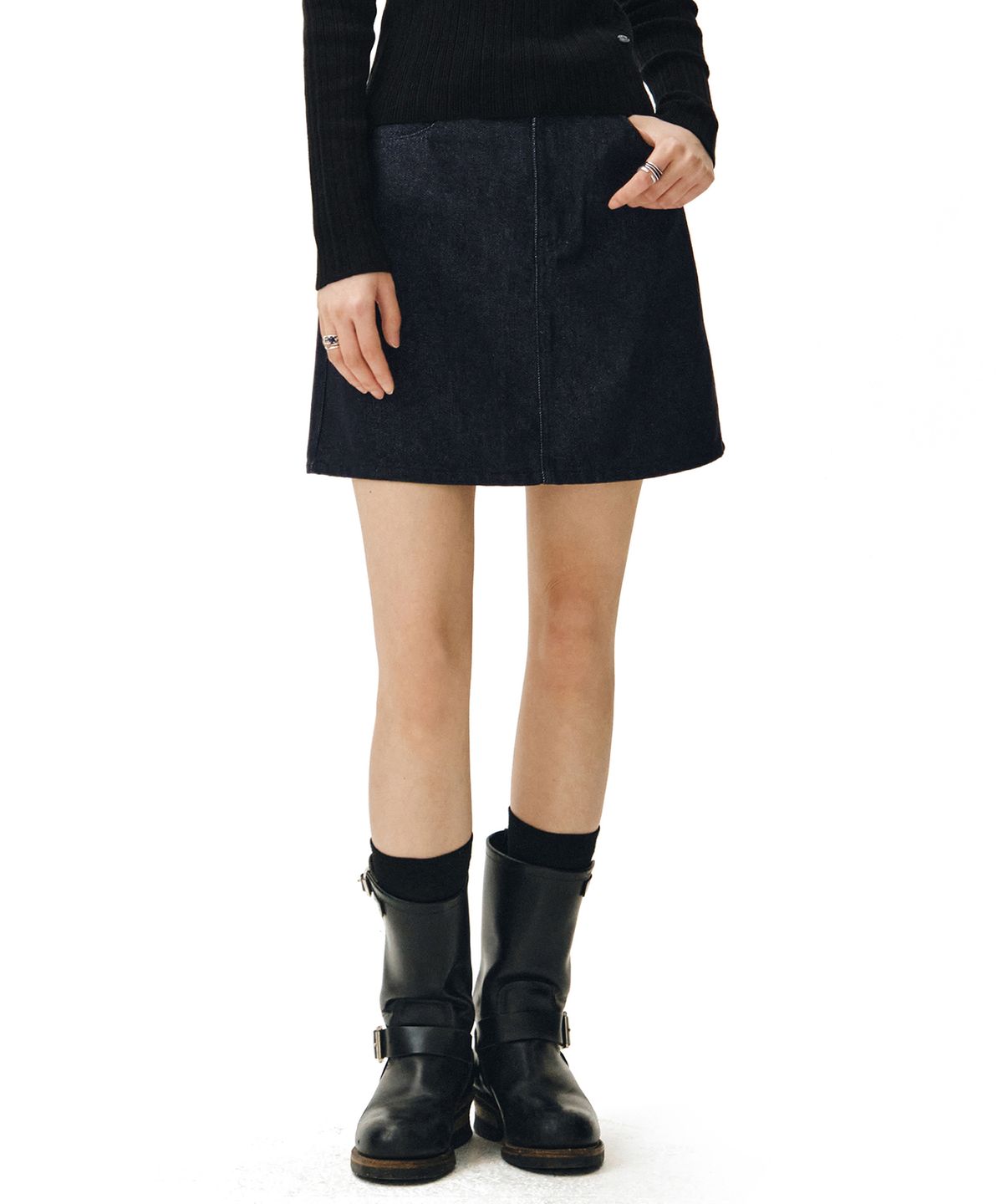 데케트 우먼(DECET WOMEN) Signature Mini Skirt DCSK001CPIndigo