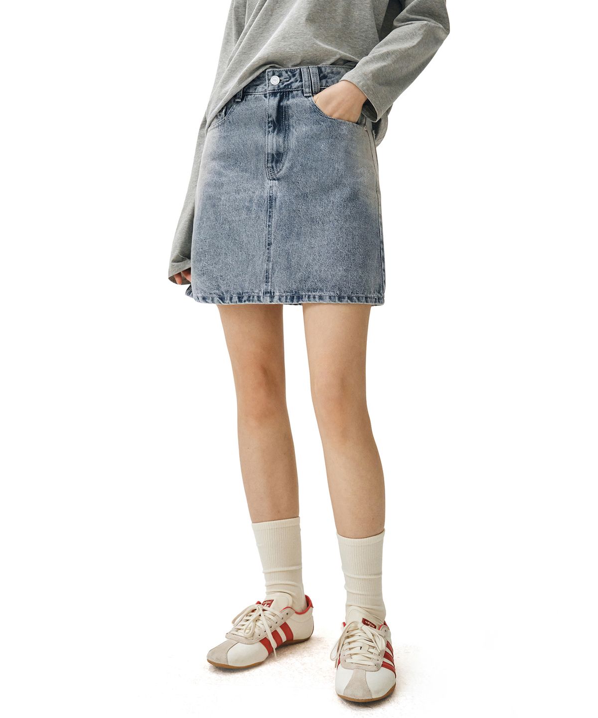 데케트 우먼(DECET WOMEN) Signature Mini Skirt DCSK001LBlueA