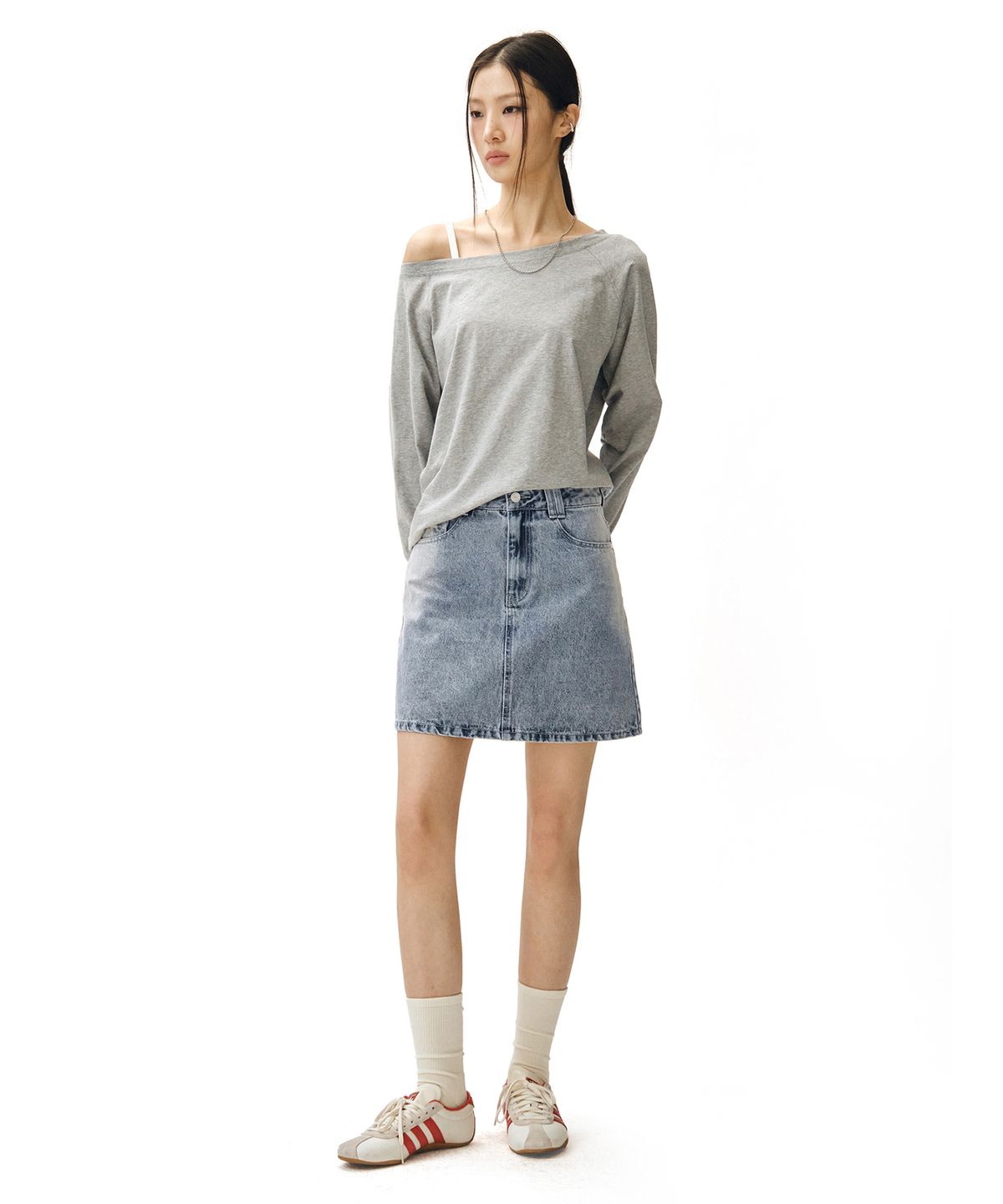 데케트 우먼(DECET WOMEN) Signature Mini Skirt DCSK001LBlueA