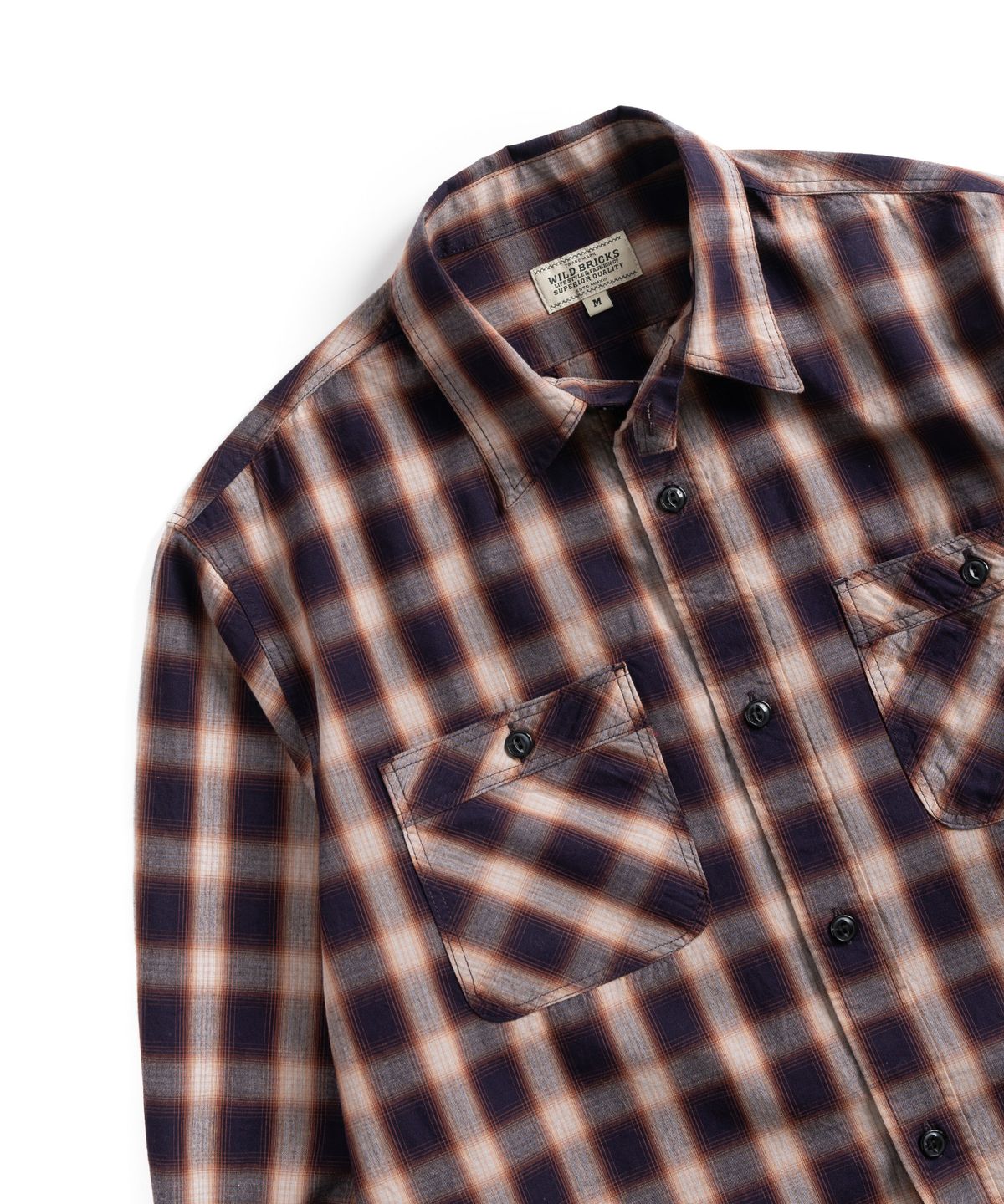 와일드 브릭스(WILD BRICKS) W23 OMBRE PLAID WORK SHIRT (deep purple)