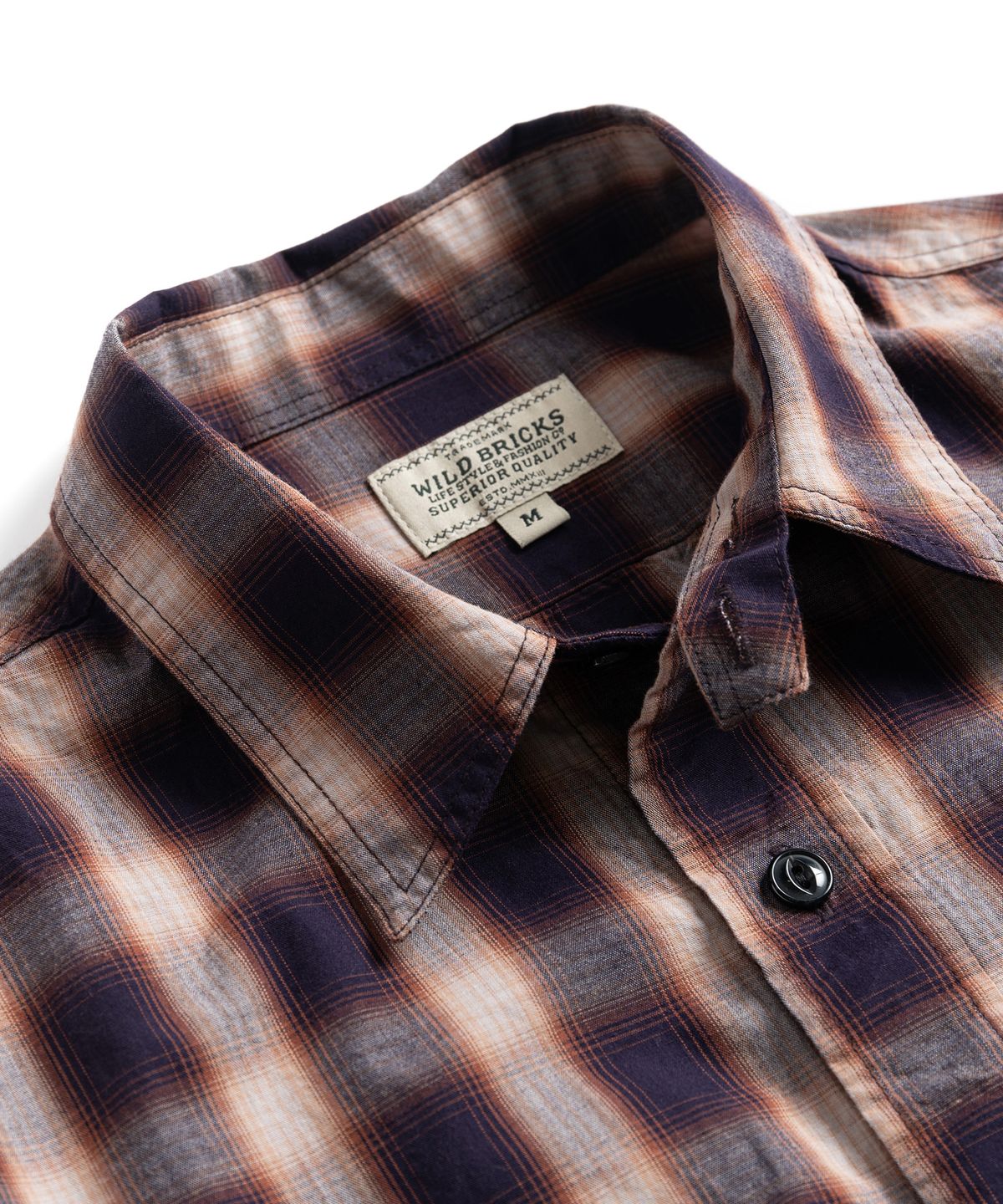 와일드 브릭스(WILD BRICKS) W23 OMBRE PLAID WORK SHIRT (deep purple)