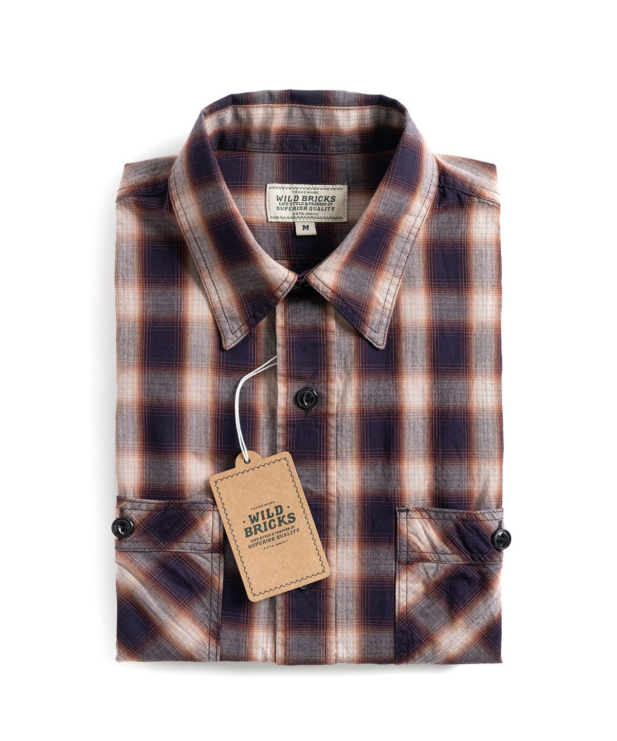 와일드 브릭스(WILD BRICKS) W23 OMBRE PLAID WORK SHIRT (deep purple)