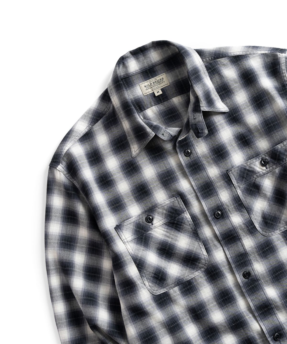 와일드 브릭스(WILD BRICKS) W23 OMBRE PLAID WORK SHIRT (black)