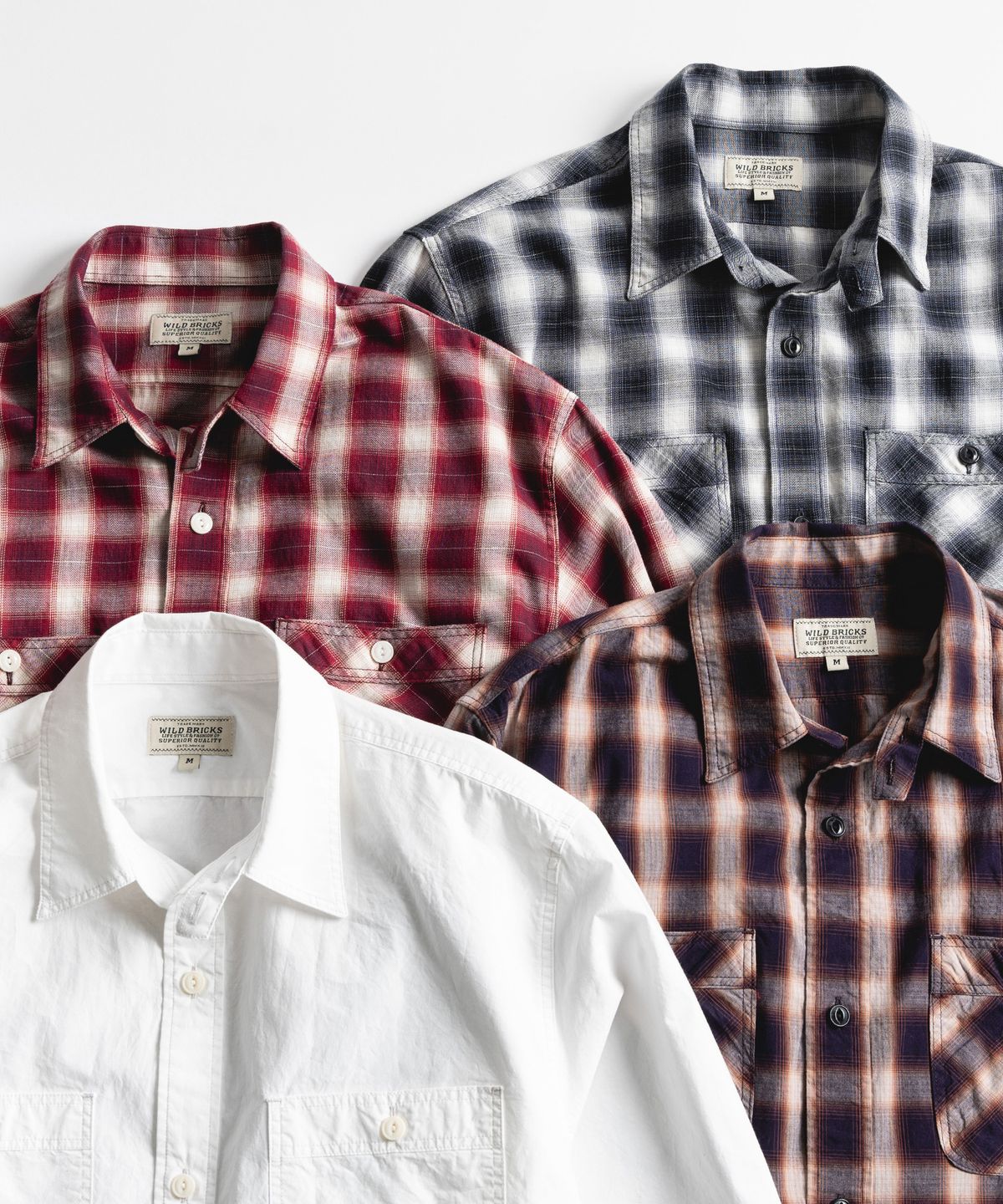 와일드 브릭스(WILD BRICKS) W23 OMBRE PLAID WORK SHIRT (black)