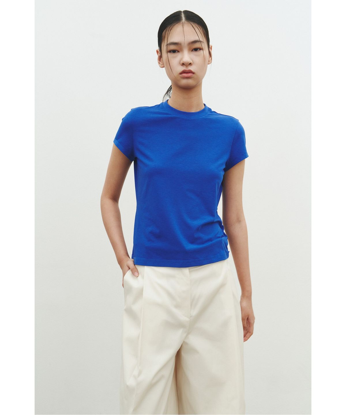 래코드(RECODE) Fitted Cap Sleeve T-shirts_RQTAX25599BUX