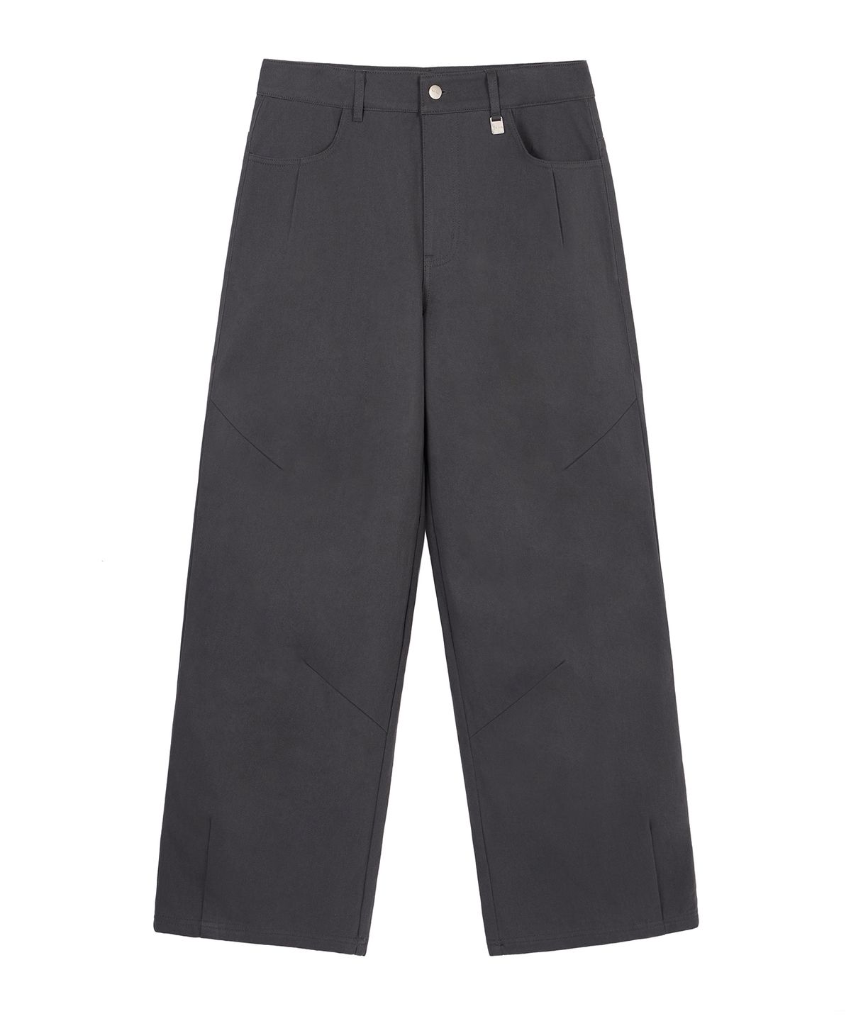 락케이크(ROCKCAKE) Eyelet R Pocket Curved Pants - Charcoal