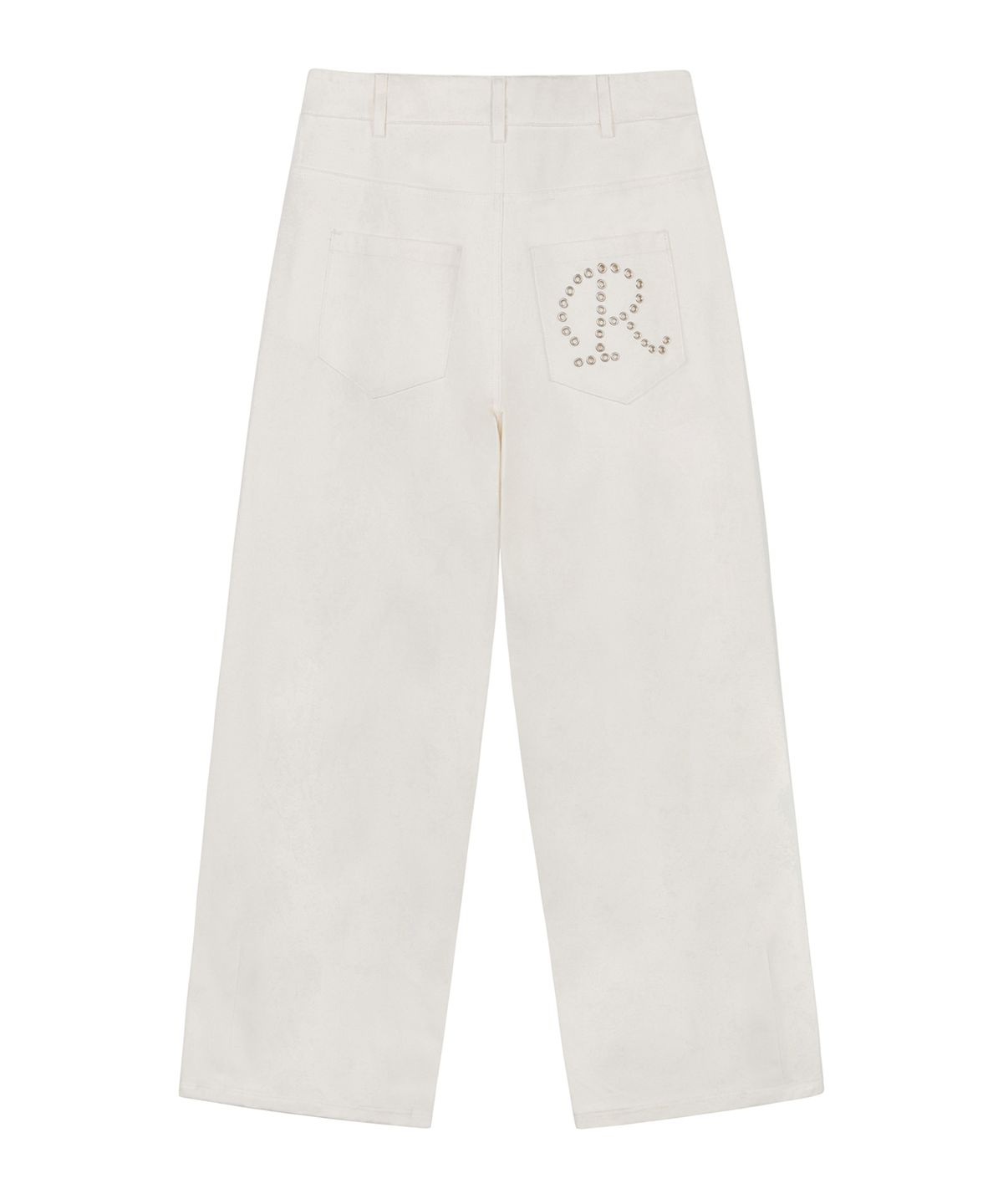 락케이크(ROCKCAKE) Eyelet R Pocket Curved Pants - White