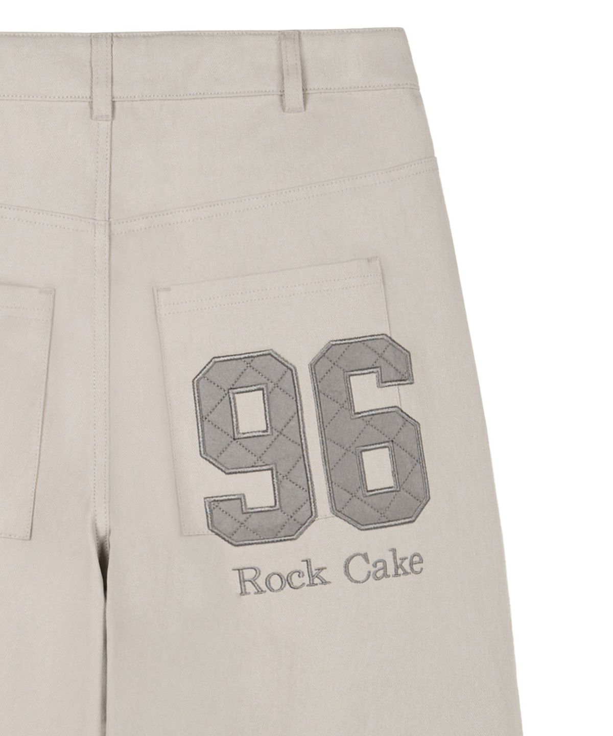 락케이크(ROCKCAKE) 96 Applique Pants - Light Gray