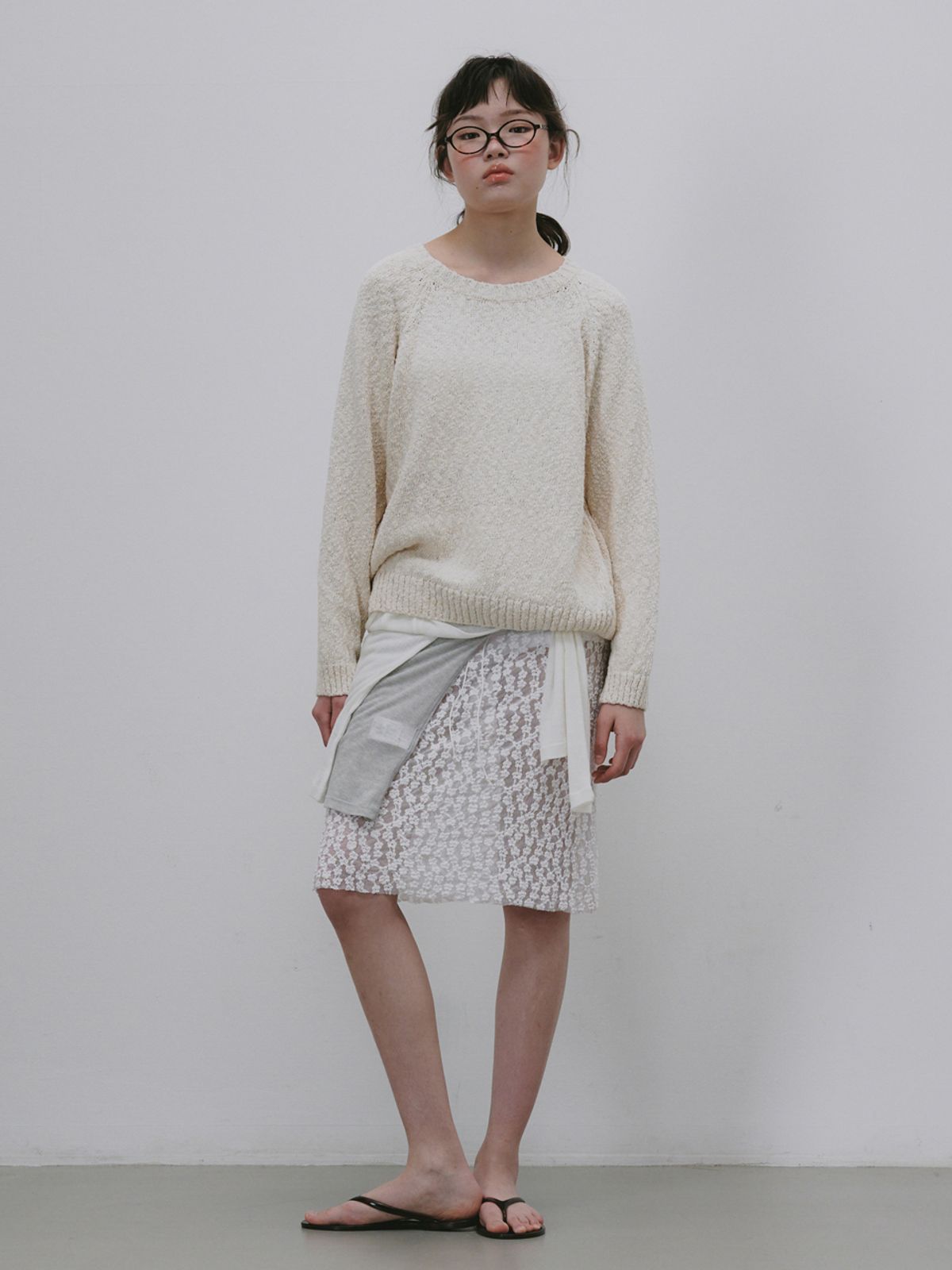 플라드주르(PLATDUJOUR) Cotton round knit (Black)