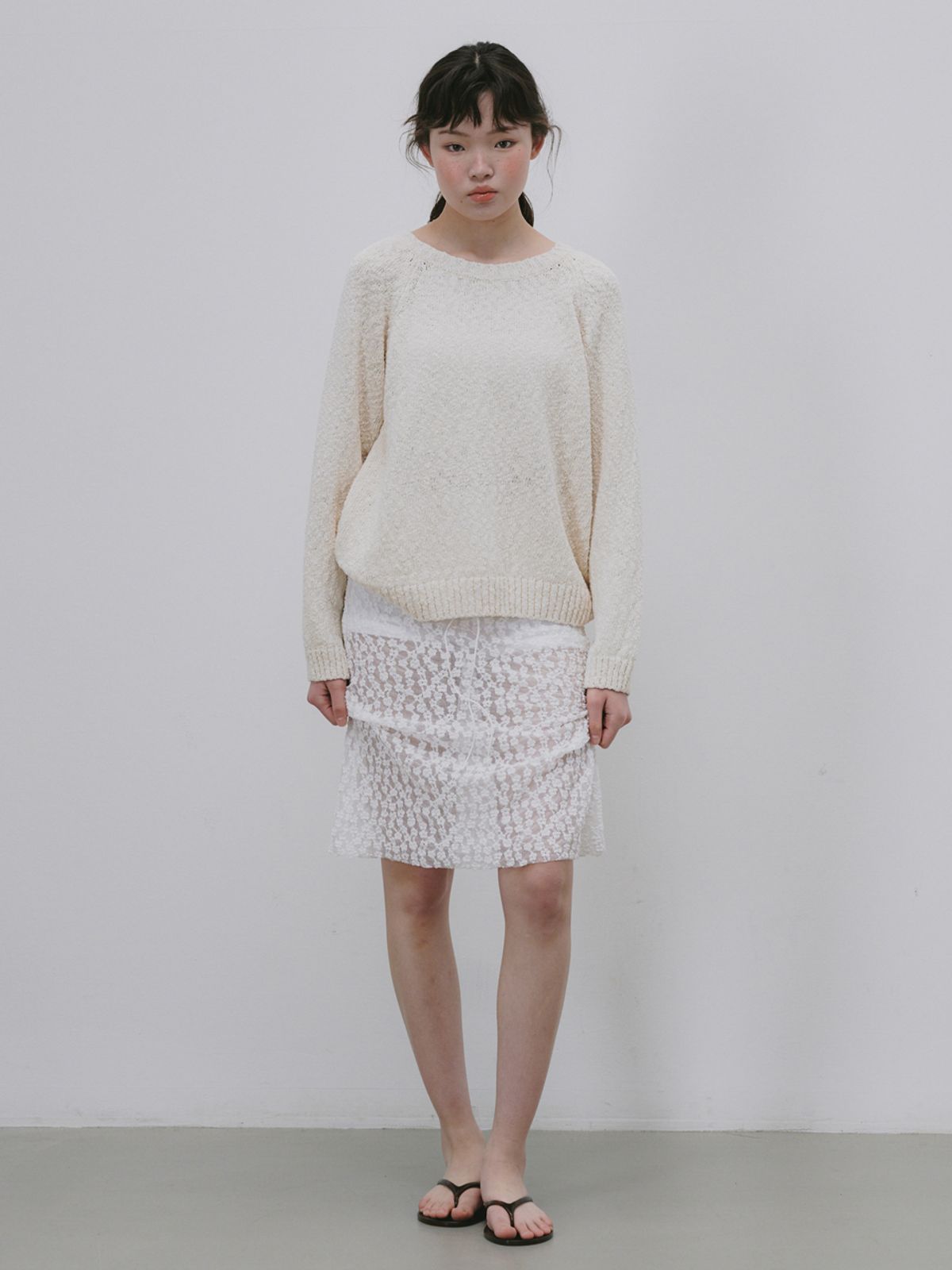 플라드주르(PLATDUJOUR) Cotton round knit (Black)