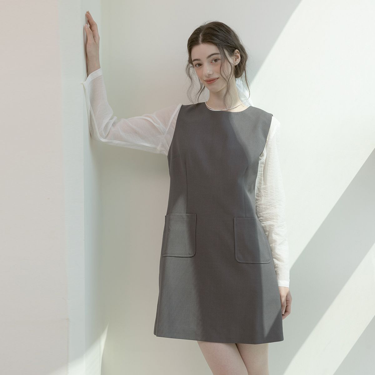 에이앤레이(AEIREI) AR_Suit vest dress_DARK GRAY