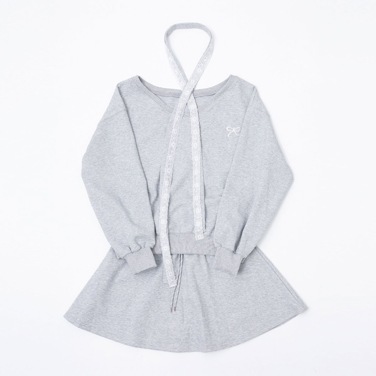 에이앤레이(AEIREI) AR_Wide neck sweatshirt and skirt set_GRAY
