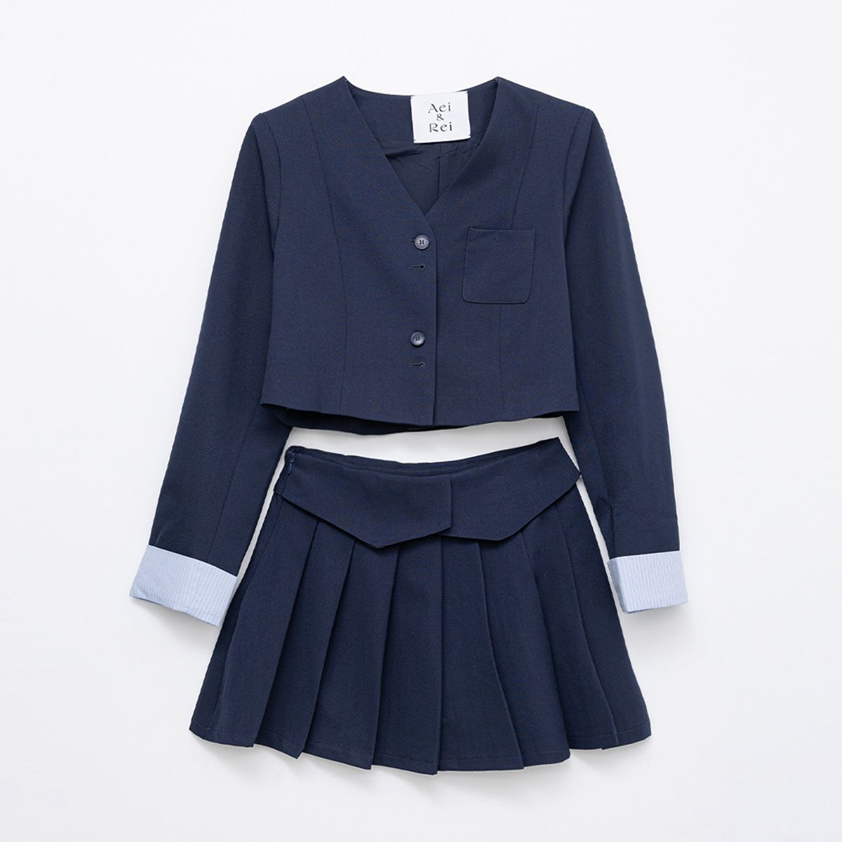 에이앤레이(AEIREI) AR_Blue cuff suit and skirt set_NAVY