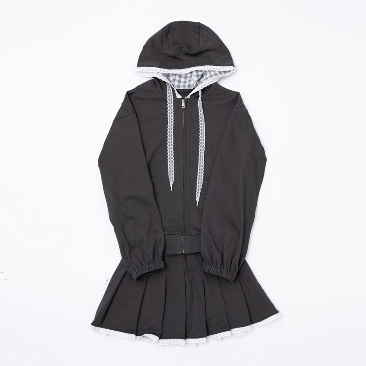 에이앤레이(AEIREI) AR_Hooded sweatshirt and skirt set_2color