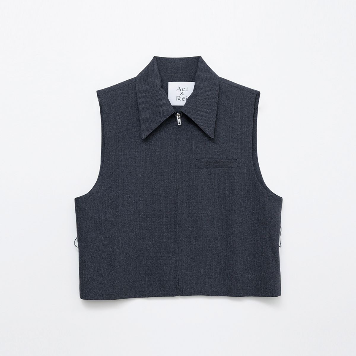 에이앤레이(AEIREI) AR_Zip-up collar vest_CHARCOAL