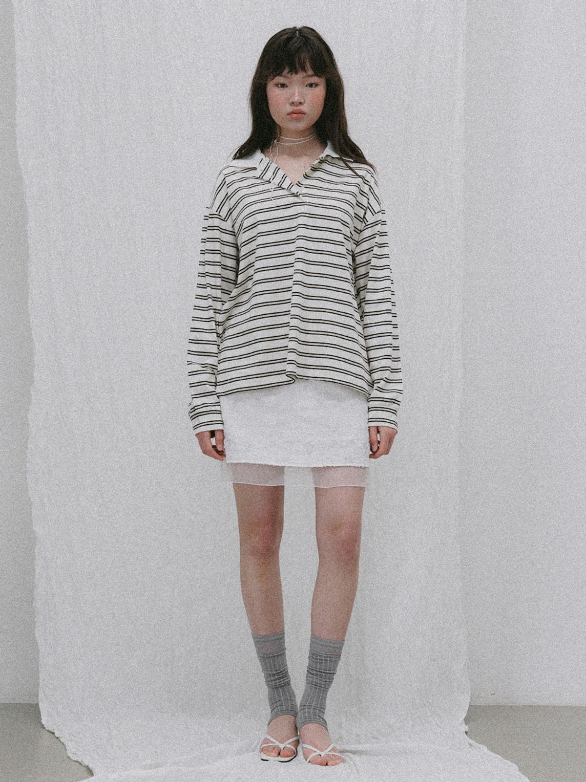 플라드주르(PLATDUJOUR) Flower mini skirt (Black)