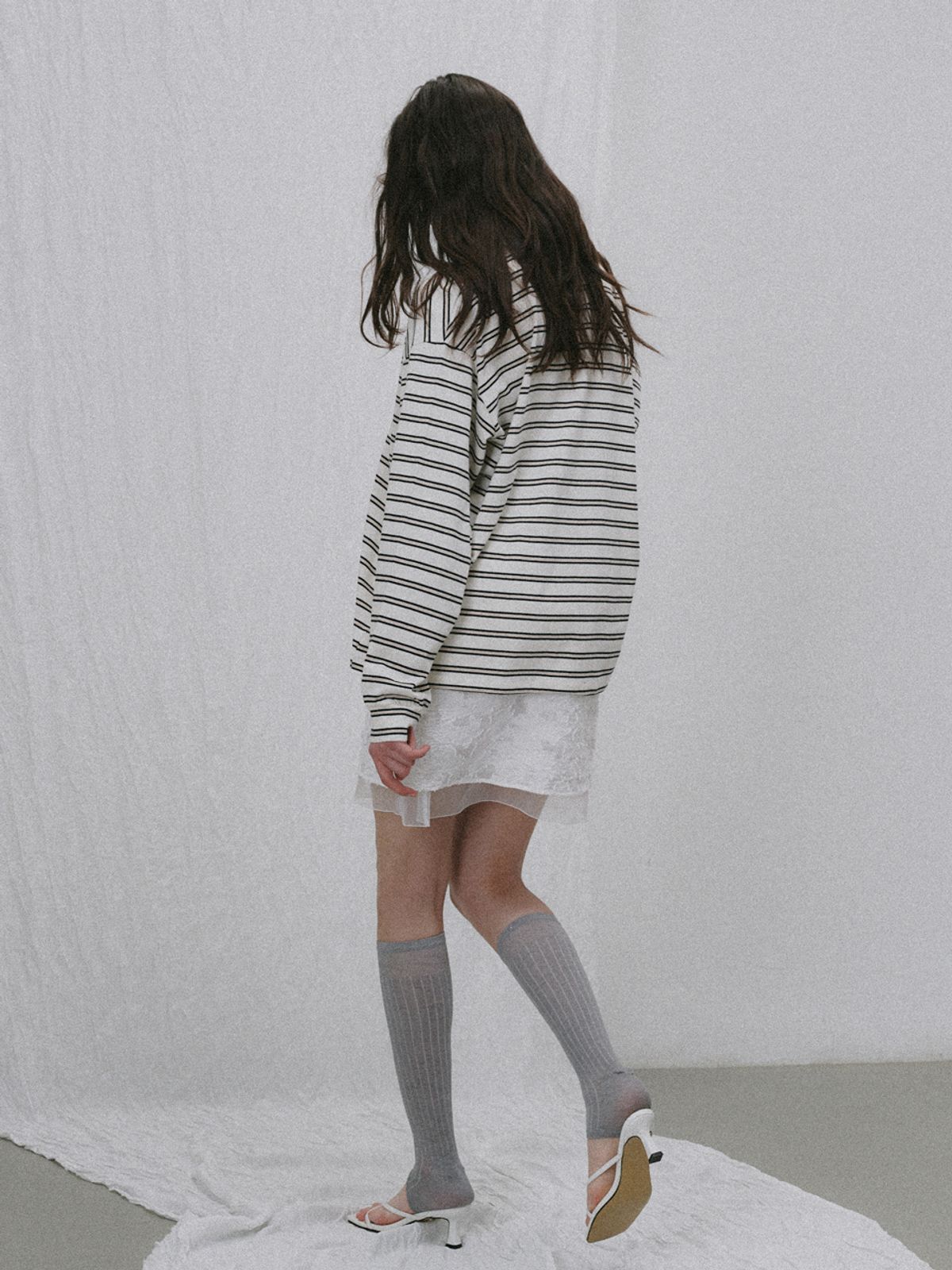 플라드주르(PLATDUJOUR) Flower mini skirt (Ivory)