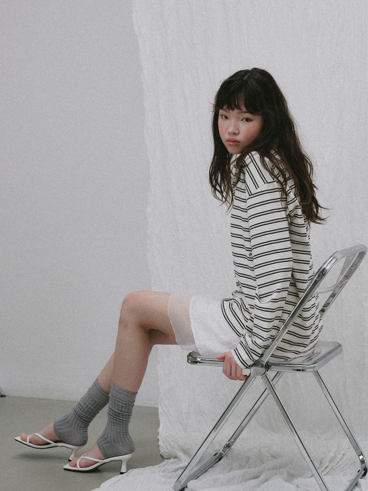 플라드주르(PLATDUJOUR) Flower mini skirt (Ivory)