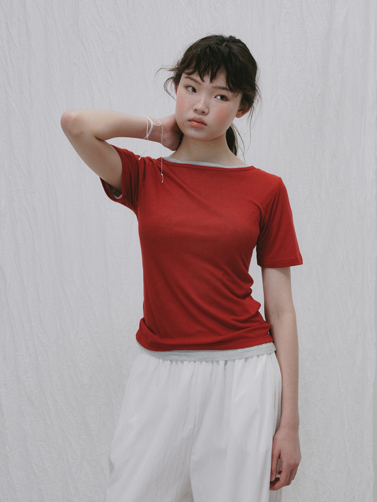 플라드주르(PLATDUJOUR) Wide banding pants (White)