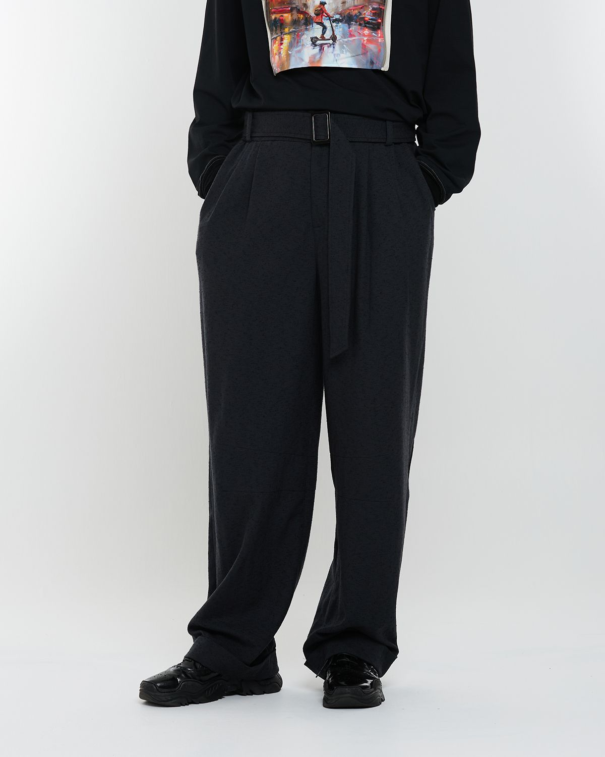 와이쏘씨리얼즈(WHYSOCEREALZ) Skaters New Wide Pants (slub black)